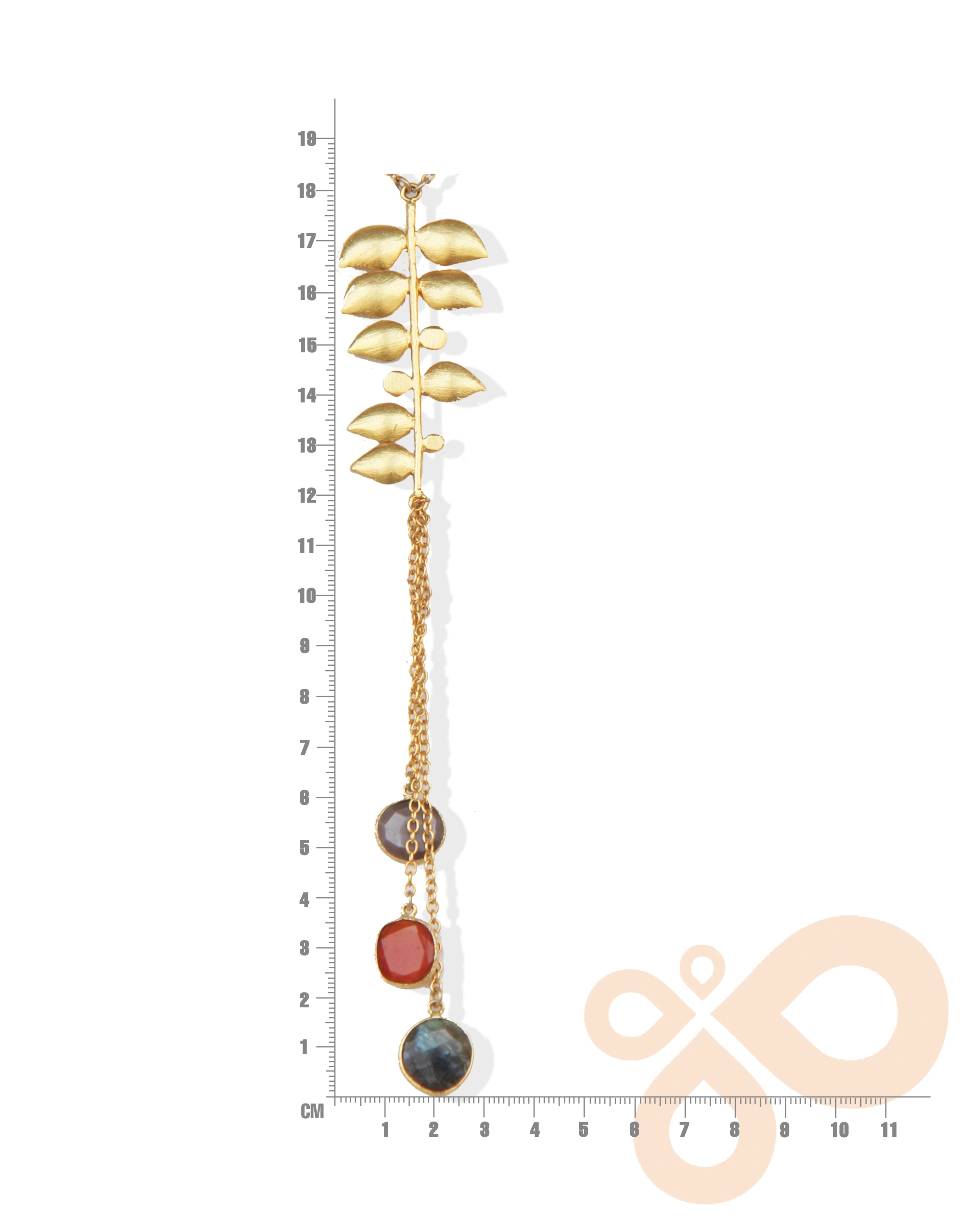 Fine One Necklace with Carnelian, Smoky Quartz, and Labradorite