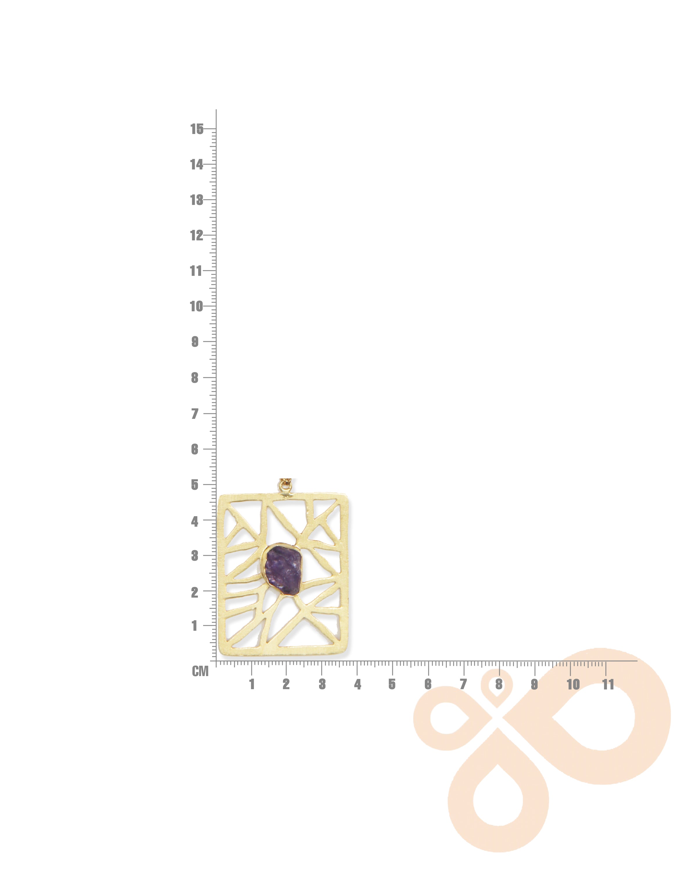 Stone Age Necklace - Elegant Brass with 18K Gold Finish, Featuring Amethyst