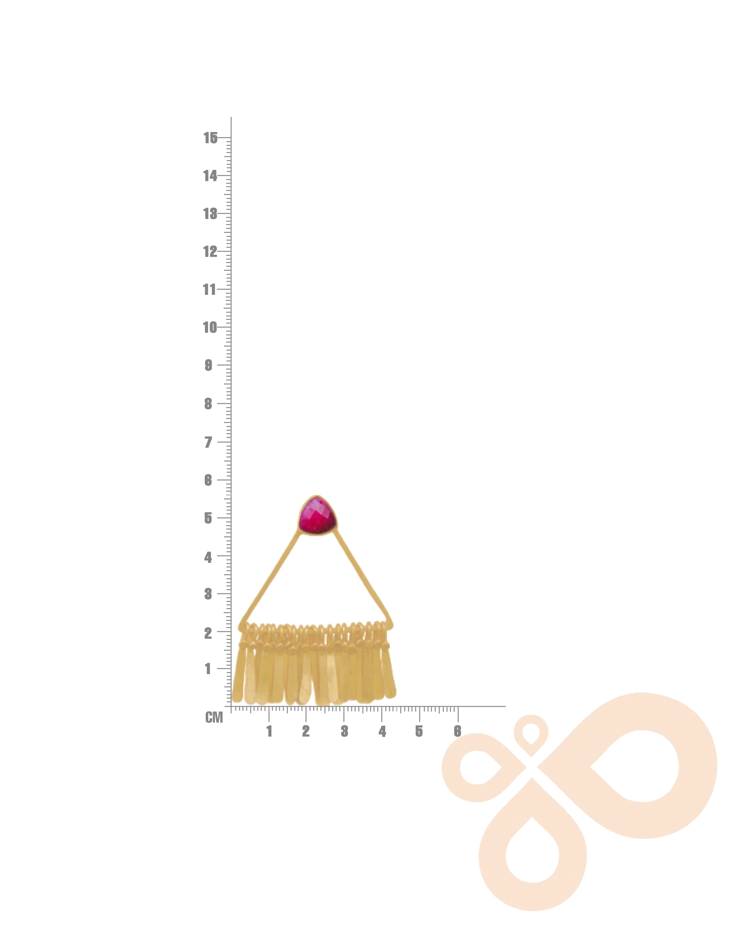 Handmade Fringe Earrings 56mm Height with 22K Gold-Plated Finish