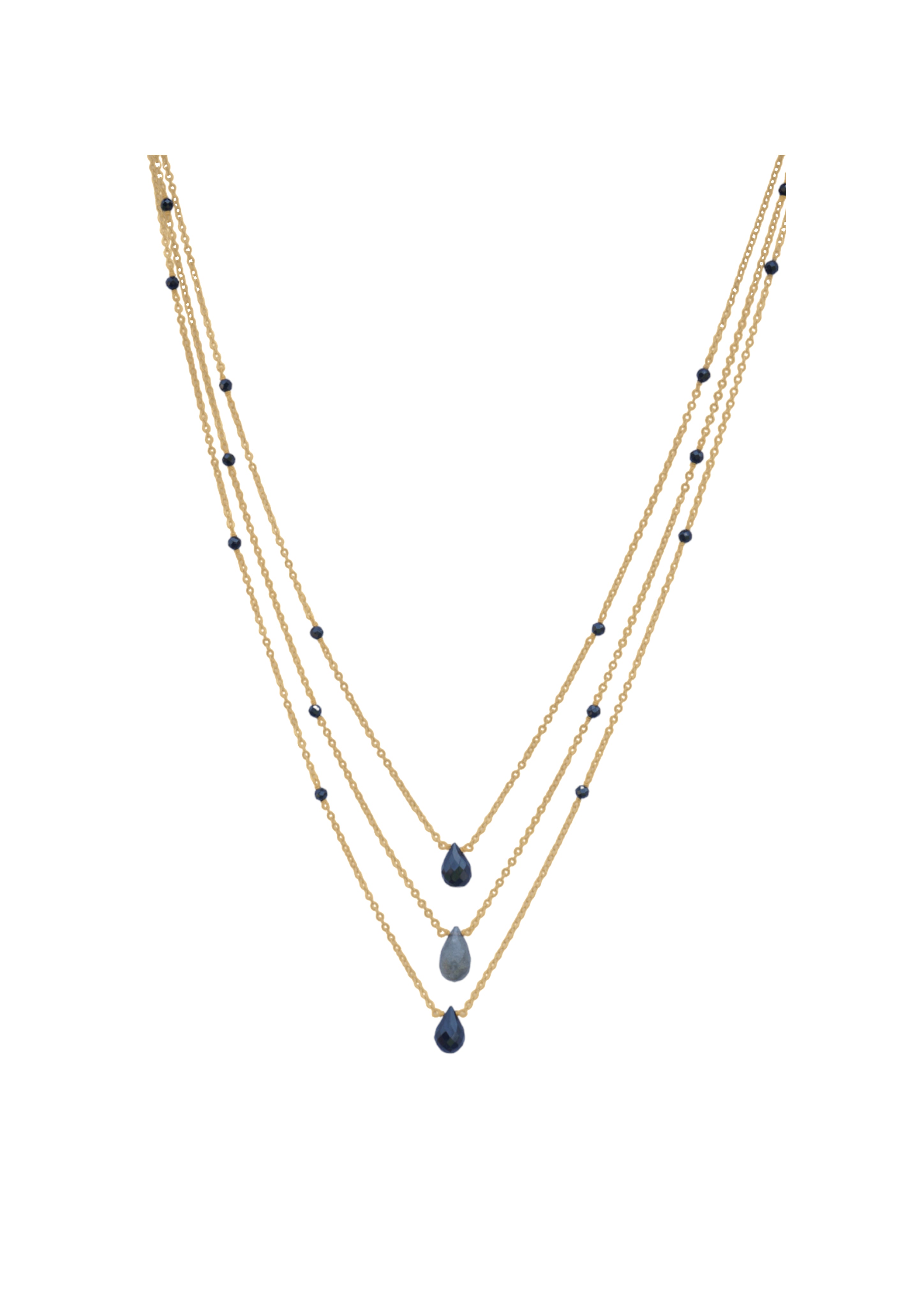 Fine One Necklace with Black Onyx and Labradorite