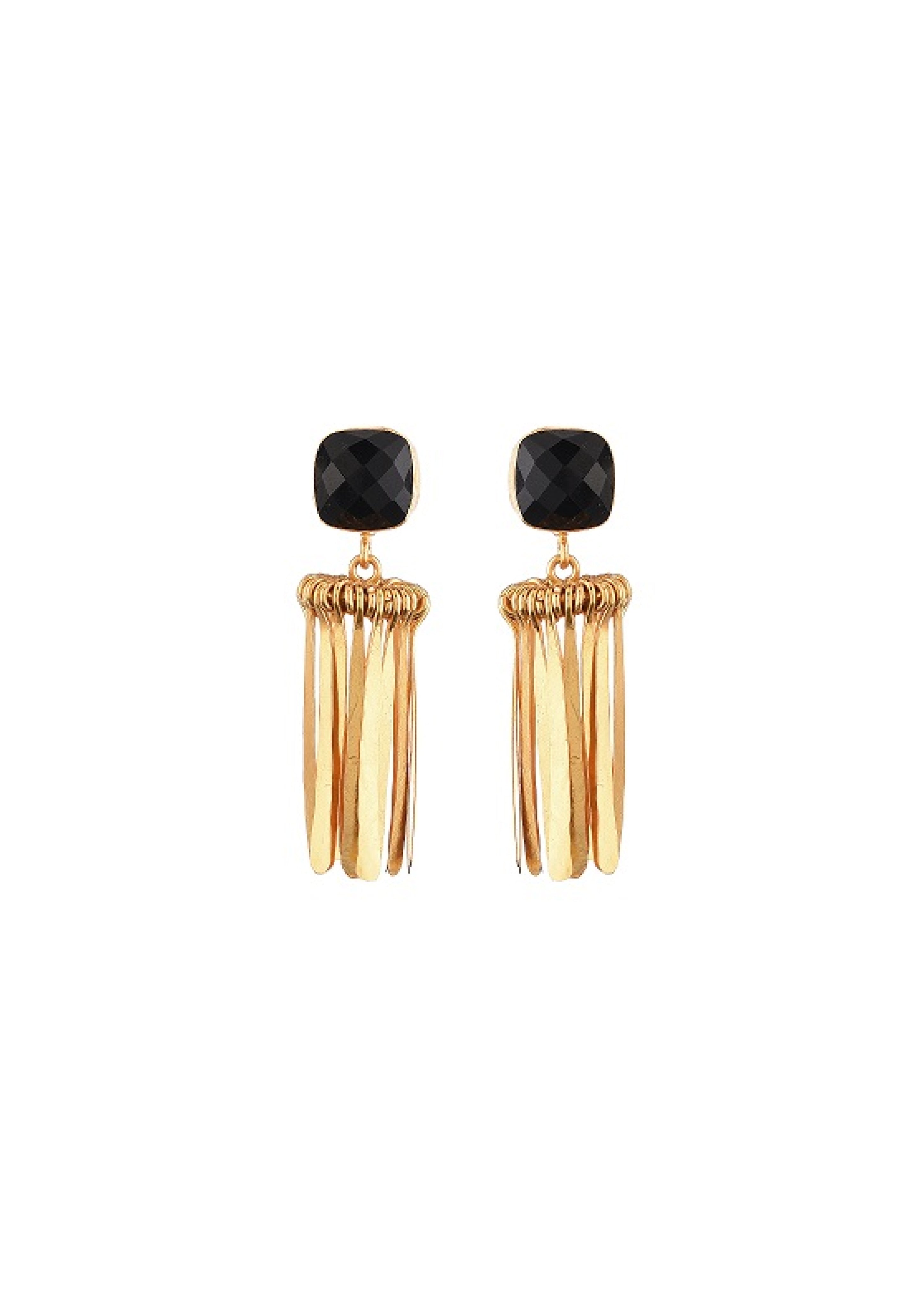 Handcrafted Fringe Earrings – 55mm Height, 18K Gold-Plated Design
