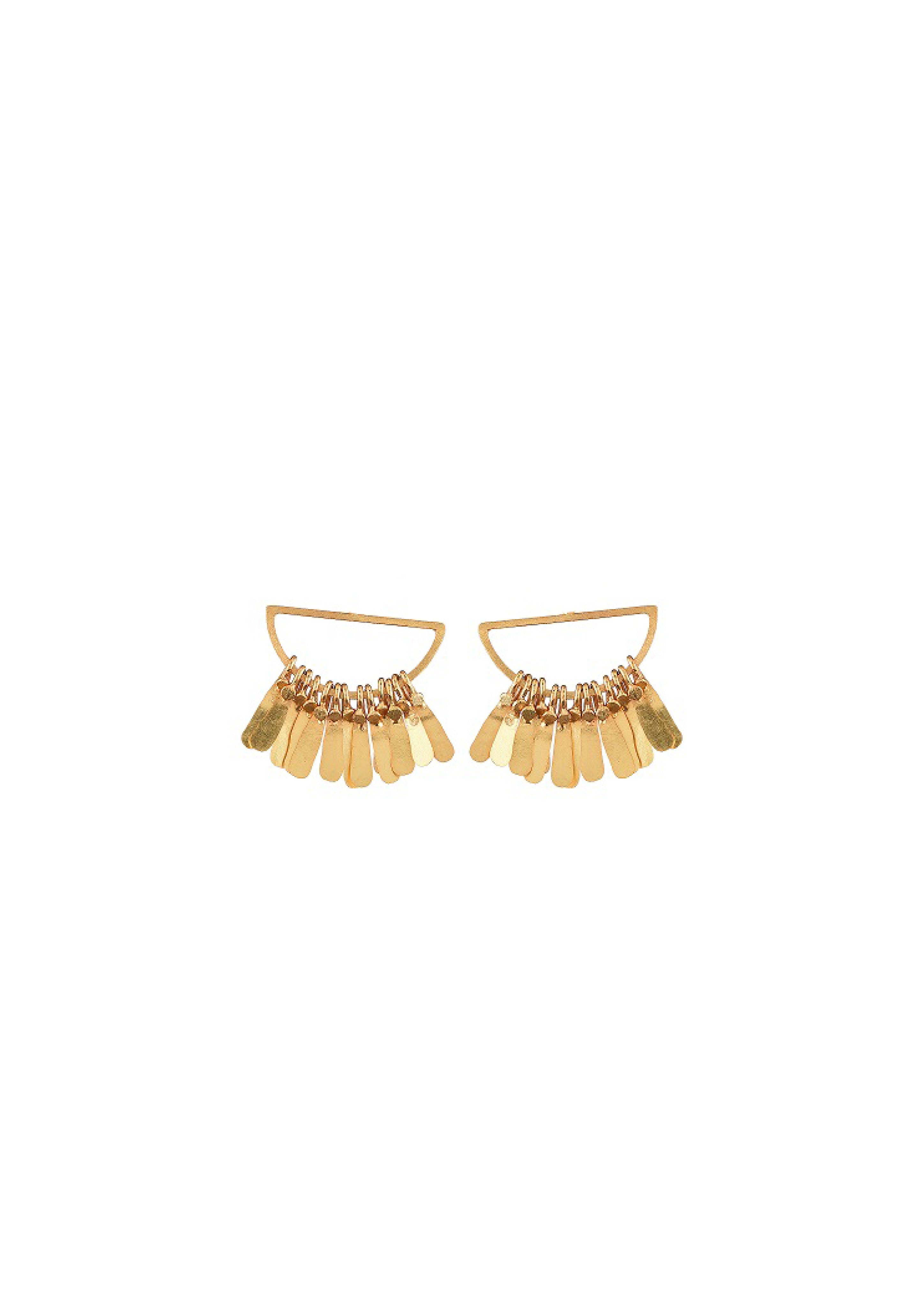 Minimalist Handmade Fringe Earrings – 35mm Drop, 18K Gold-Plated Brass