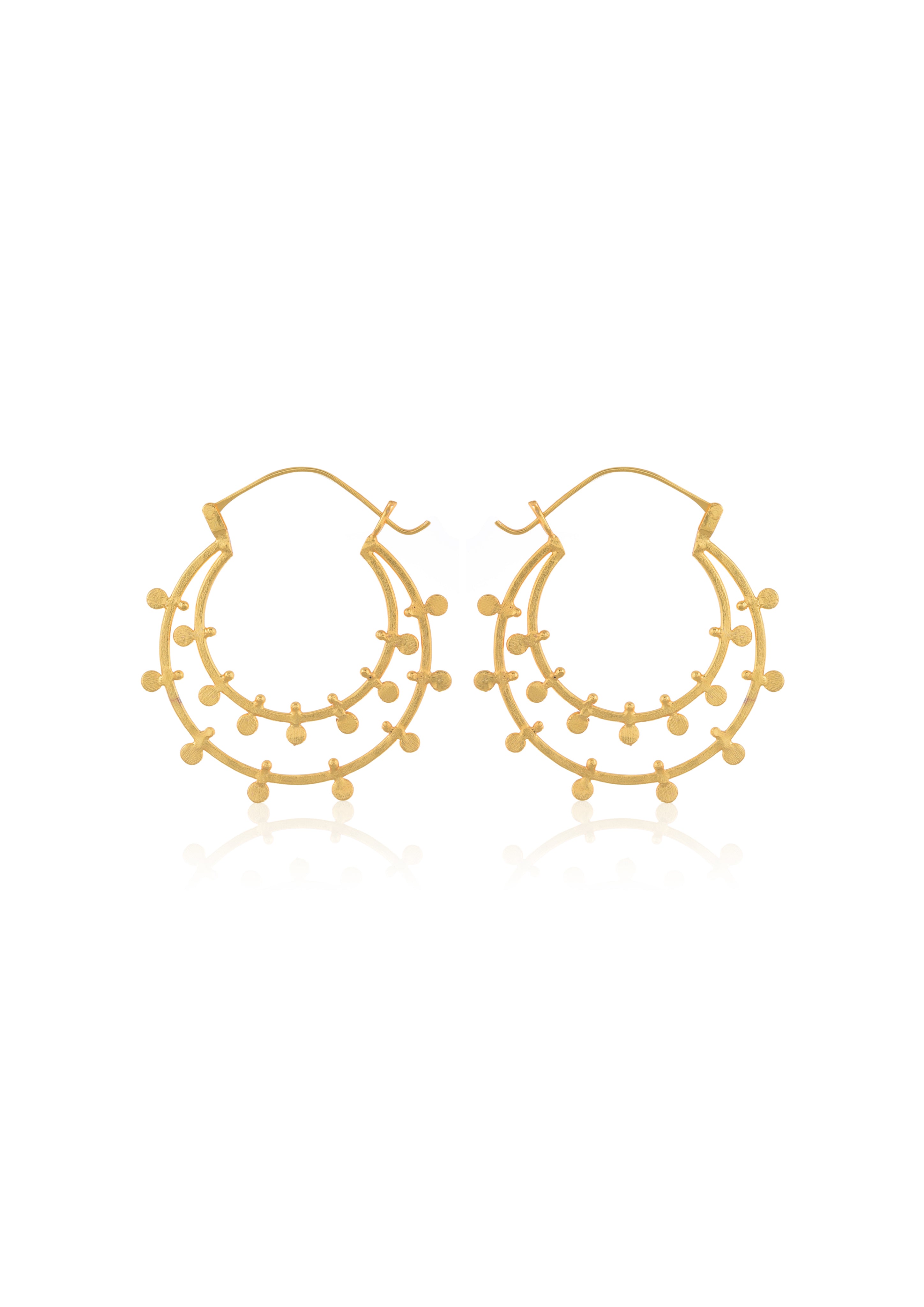 Handmade Maiden Earrings 55mm Height with 22K Gold-Plated Finish