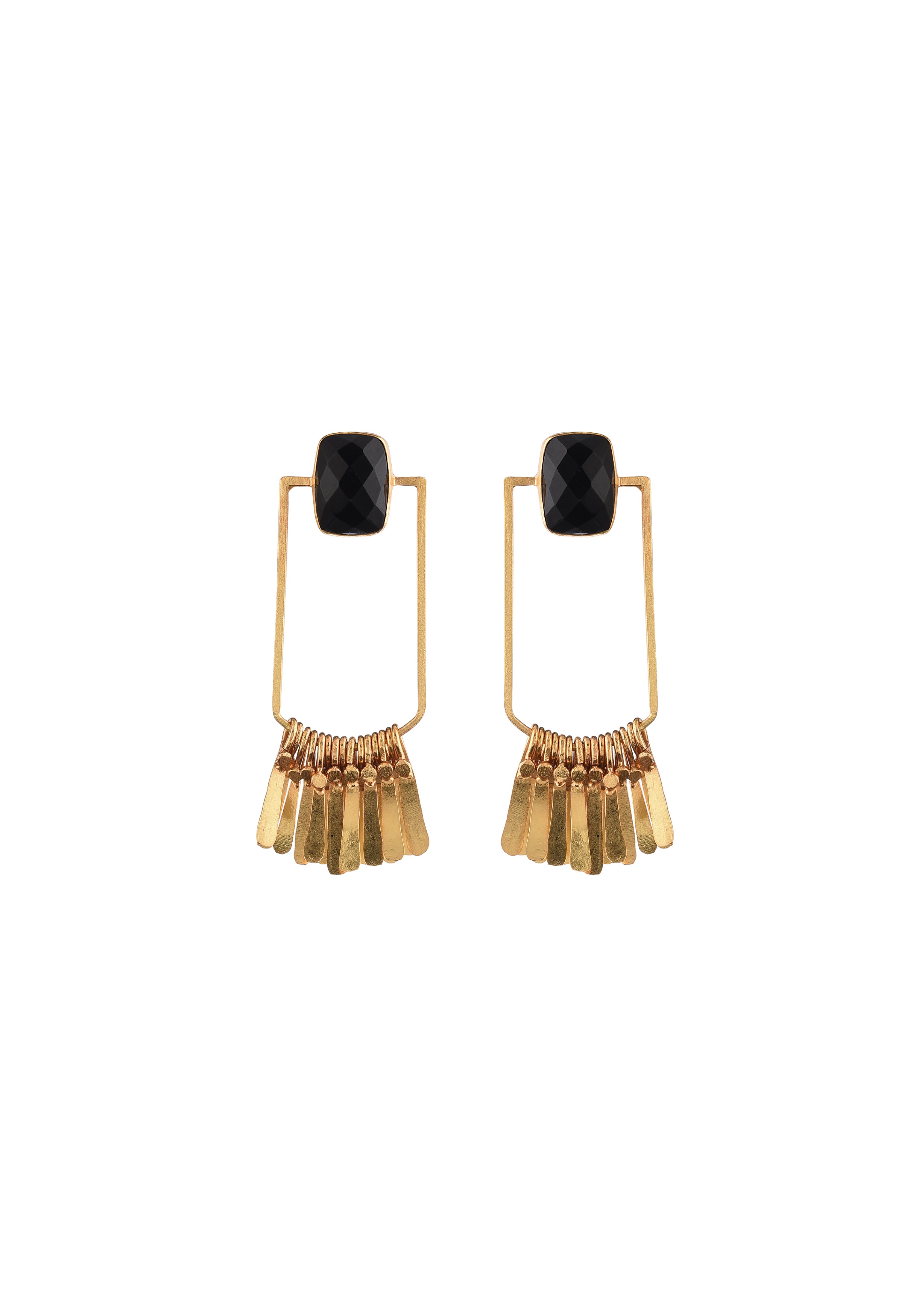 Chic Handmade Fringe Earrings – 63mm Height with 18K Gold-Plated Brass