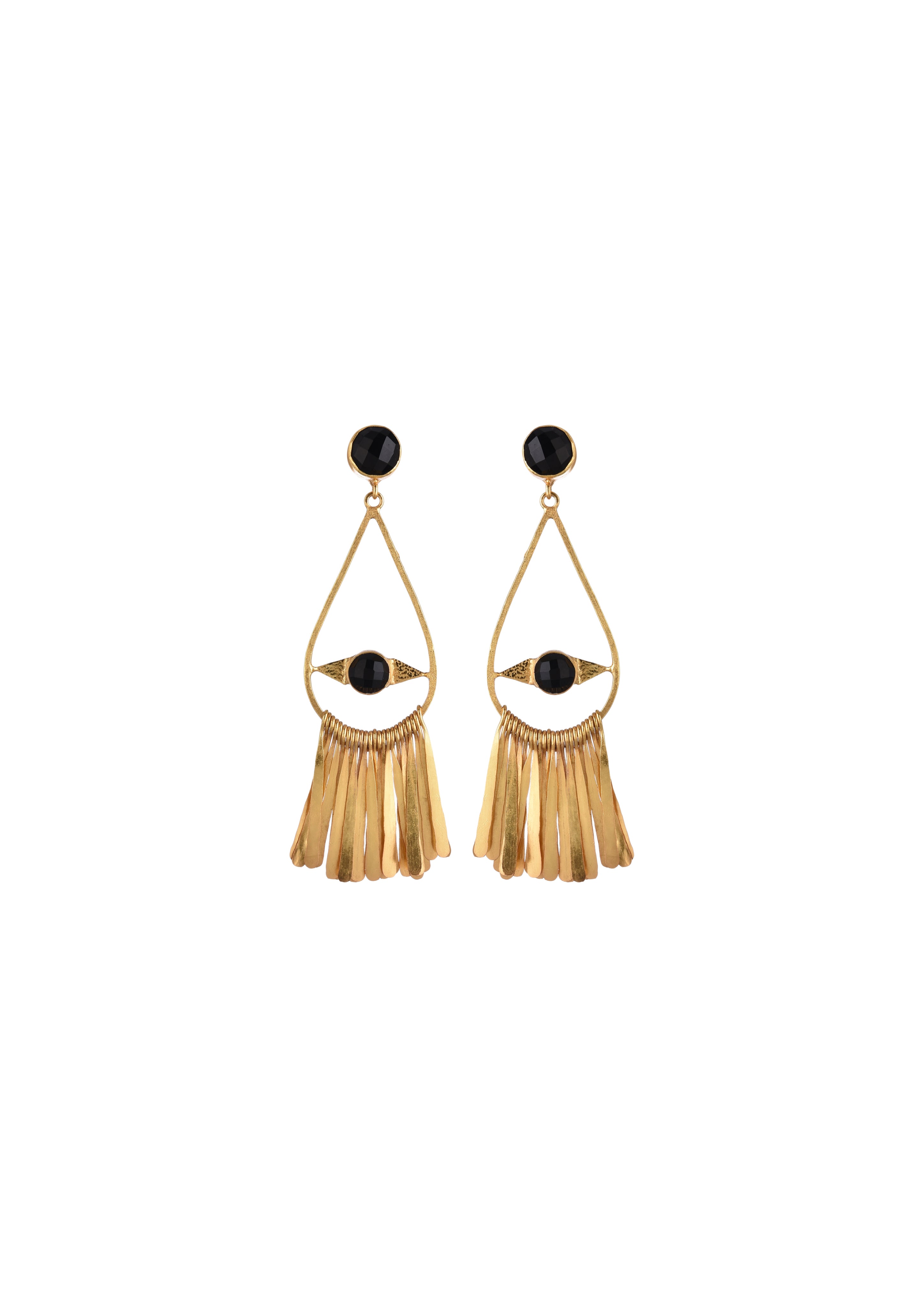 Statement Fringe Earrings – 85mm Length, Handmade with 18K Gold Plating