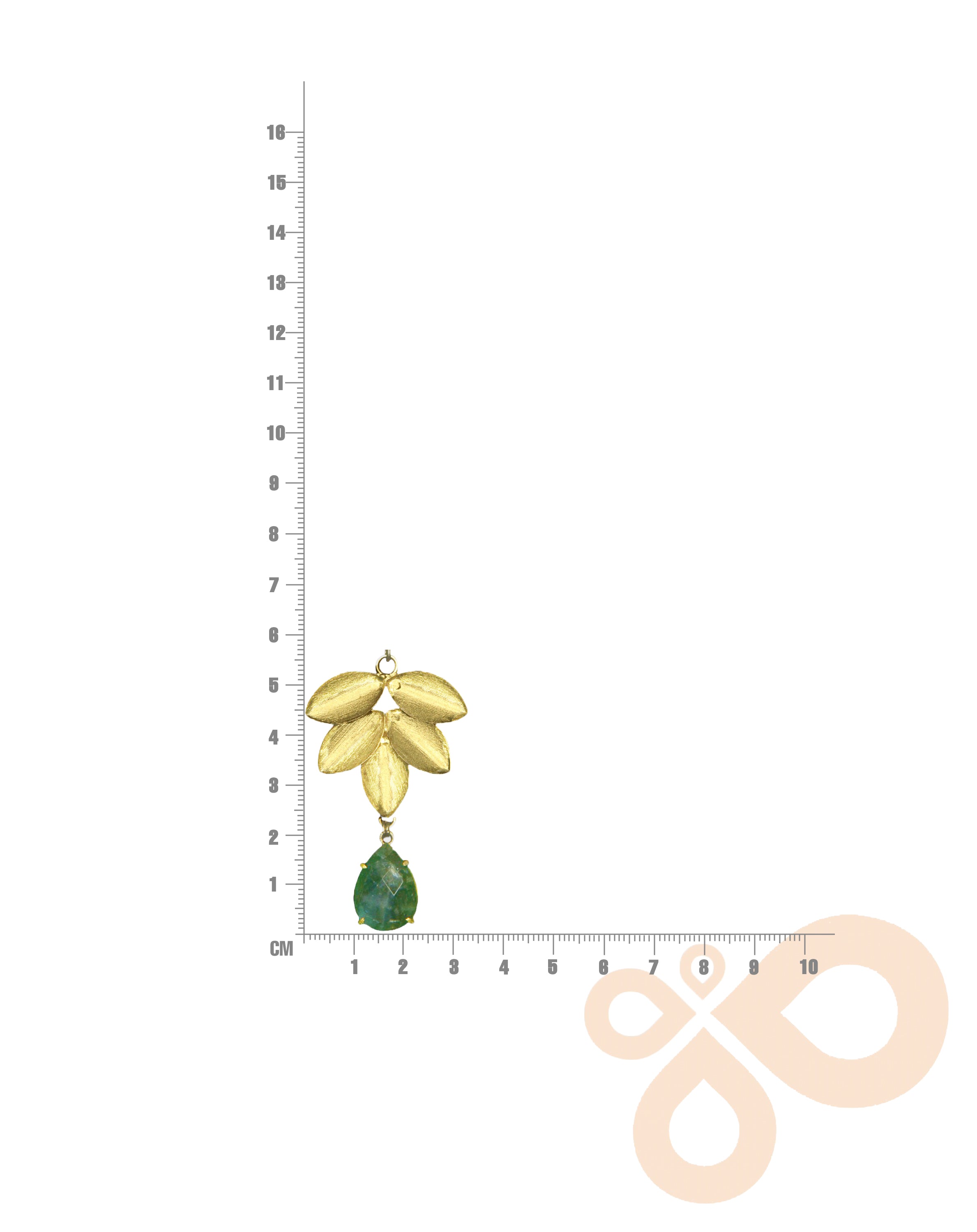 Nature Necklace - Brass with 18K Gold, 57mm x 34mm Pendant