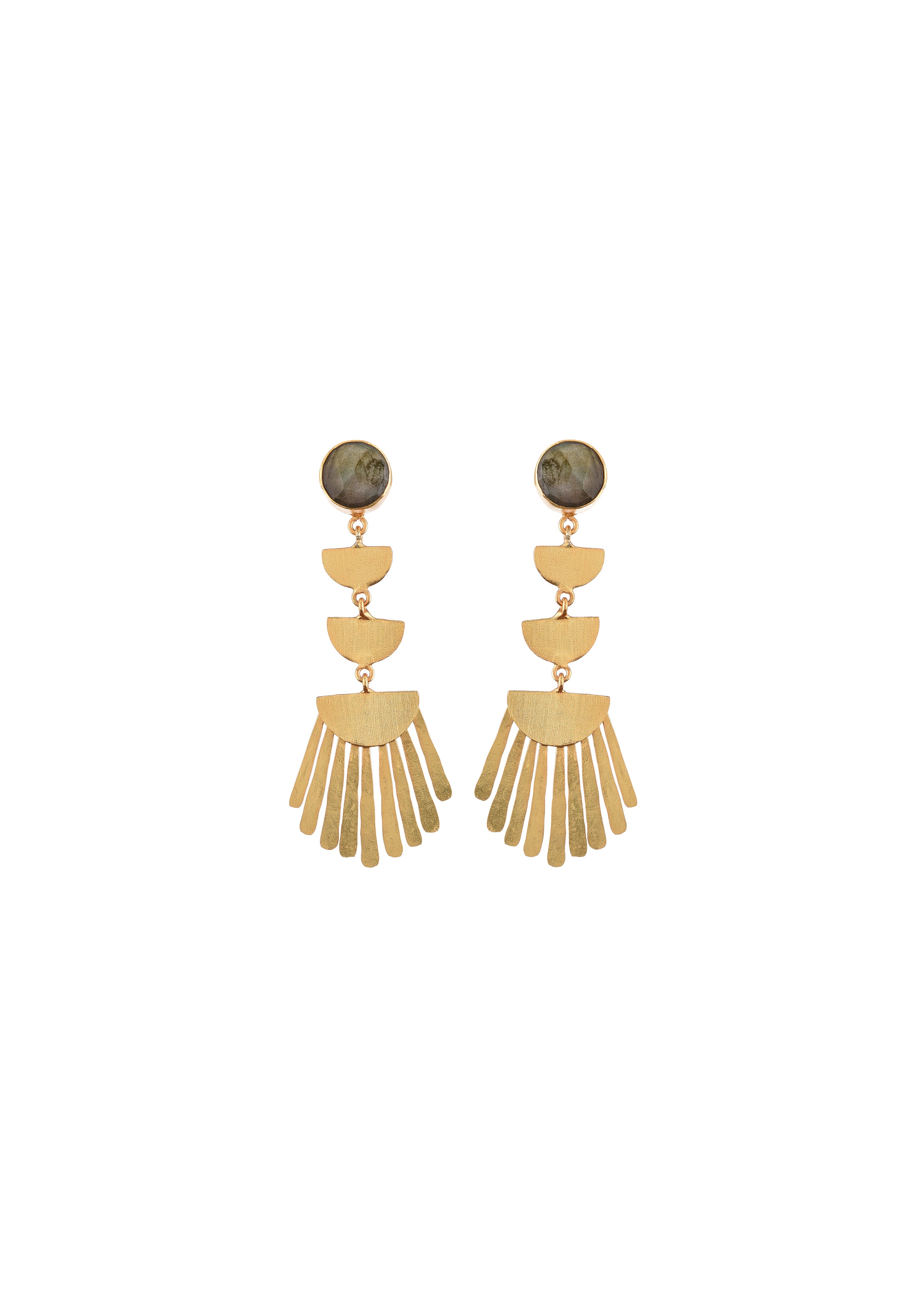 Classic Handmade Fringe Earrings – 55mm Drop, 18K Gold-Plated Finish