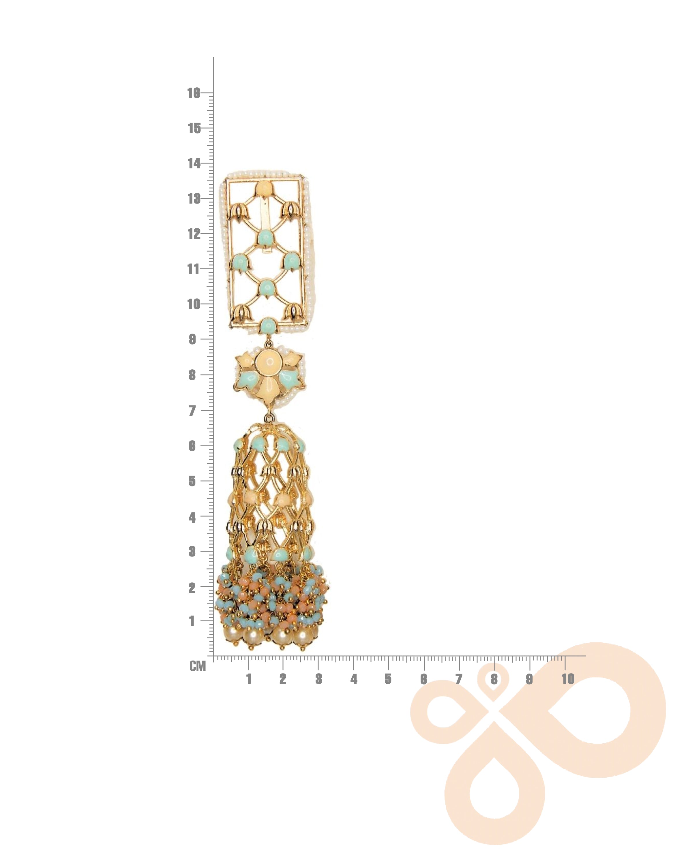Handmade Jannat Earrings 138mm Height with 22K Gold-Plated Finish