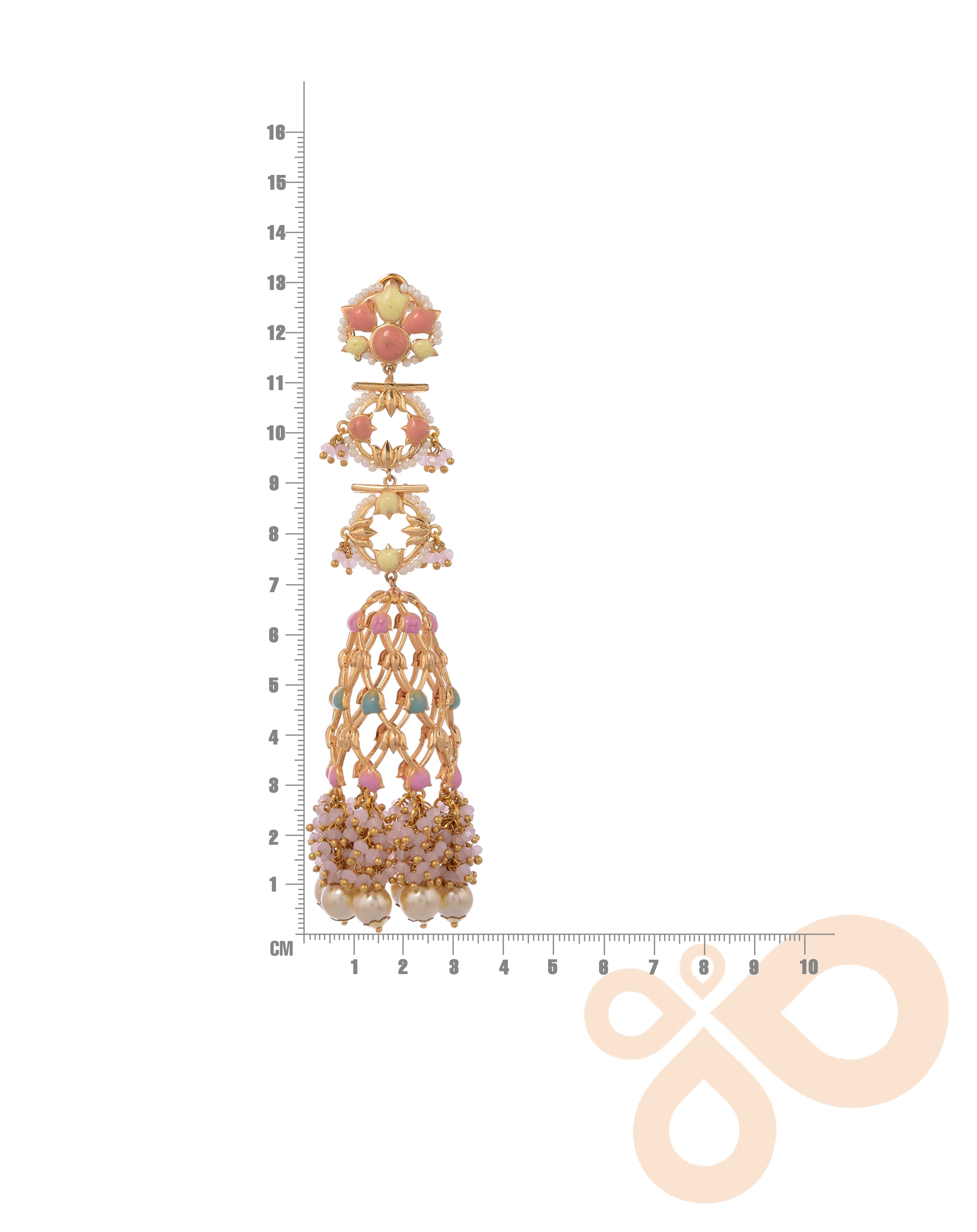 Handmade Jannat Earrings 134mm Height with 22K Gold-Plated Finish