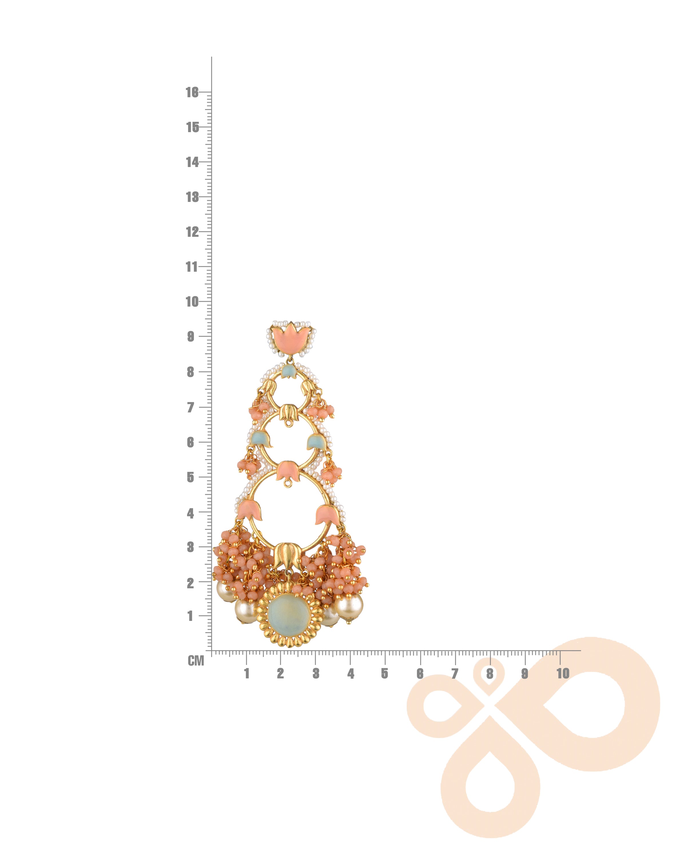 Handmade Jannat Earrings 95mm Height with 22K Gold-Plated Finish