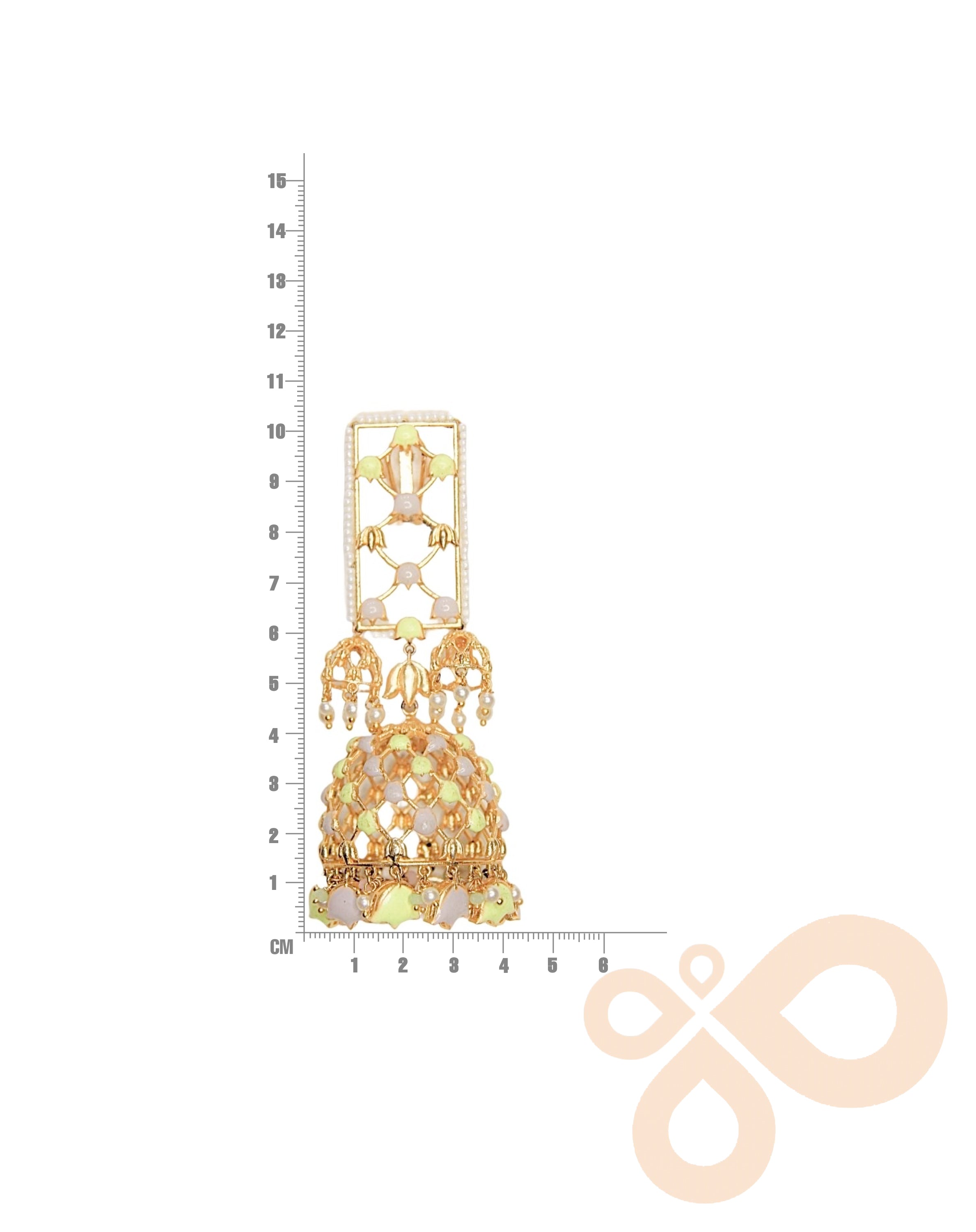 Classic Jannat Earrings – 105mm Drop with Exquisite 22K Gold Plating