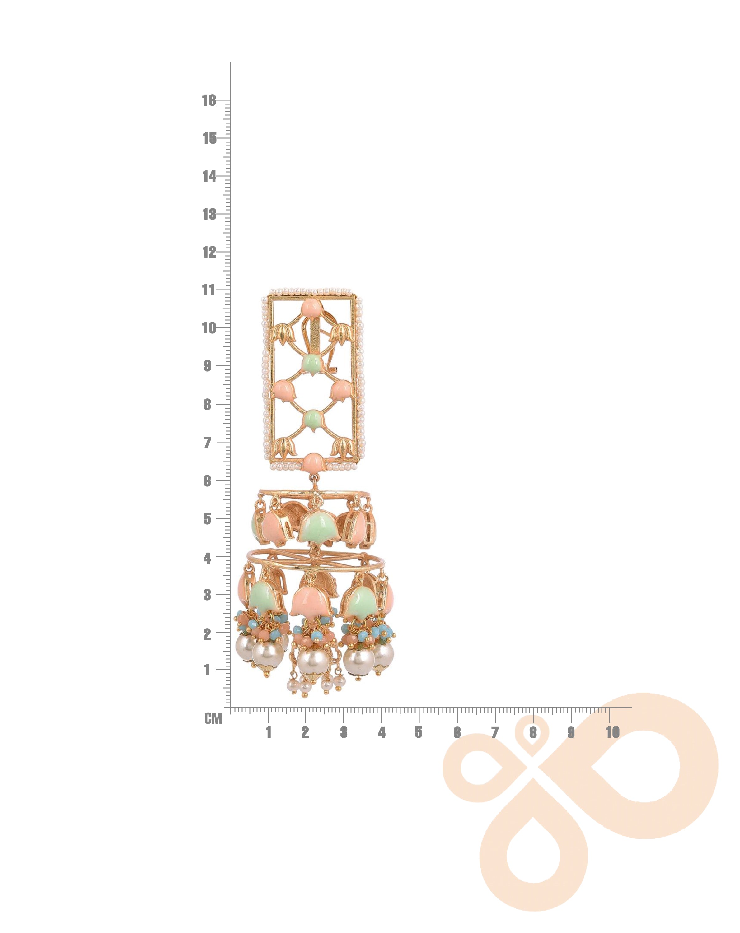 Handmade Jannat Earrings 110mm Height with 22K Gold-Plated Finish