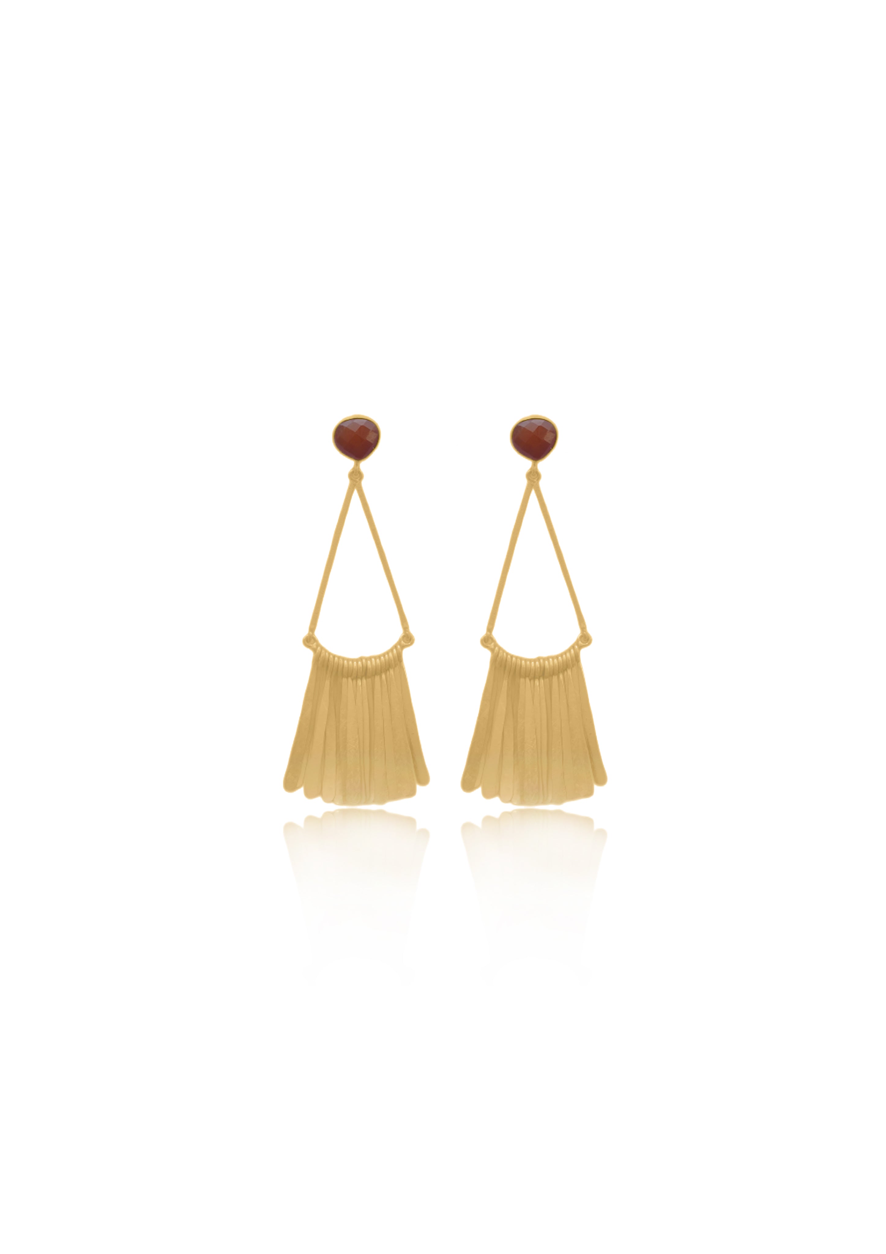 Handmade Fringe Earrings for women 90mm Height with 18K Gold-Plated Finish