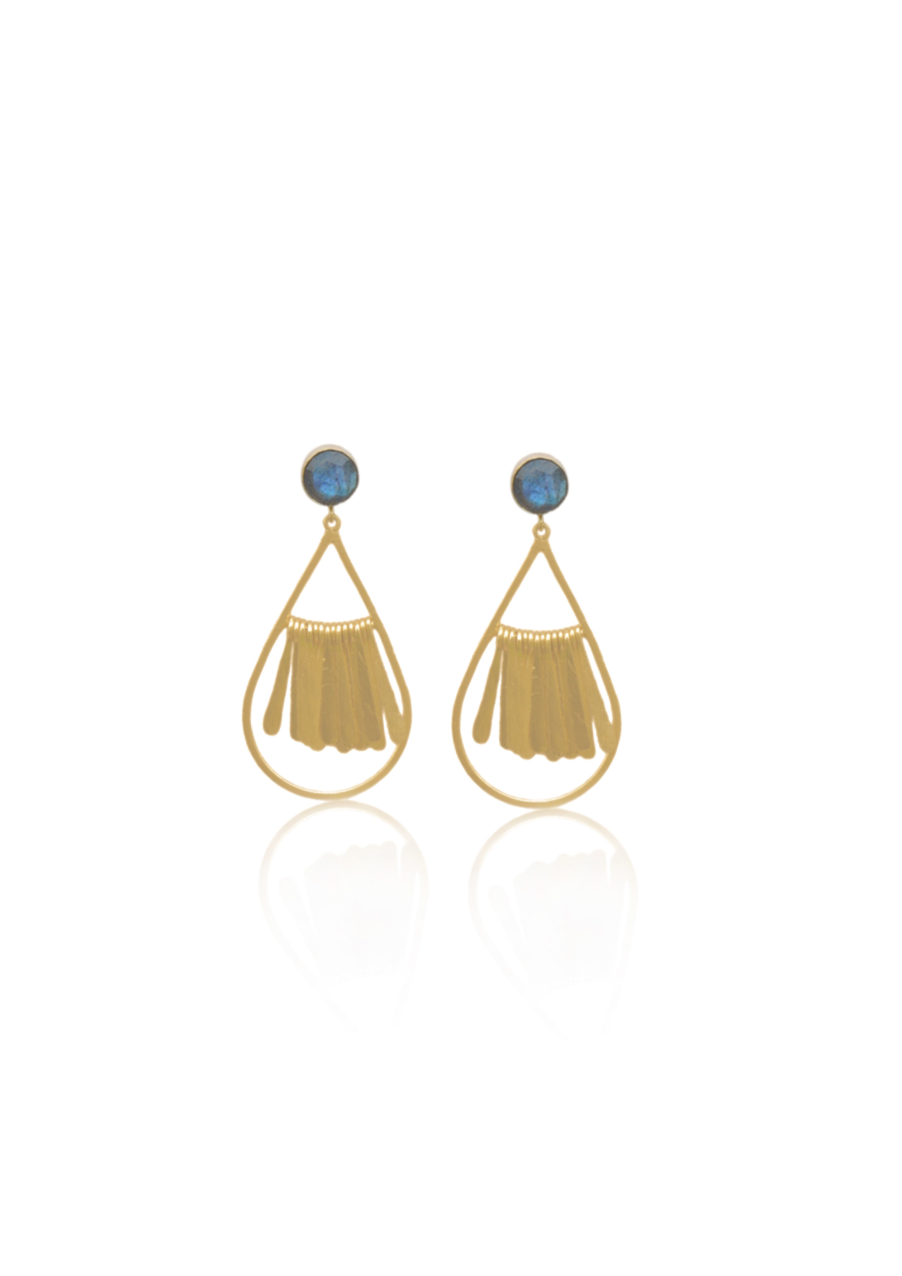 Handmade Fringe Earrings 62mm Height with 18K Gold-Plated Finish