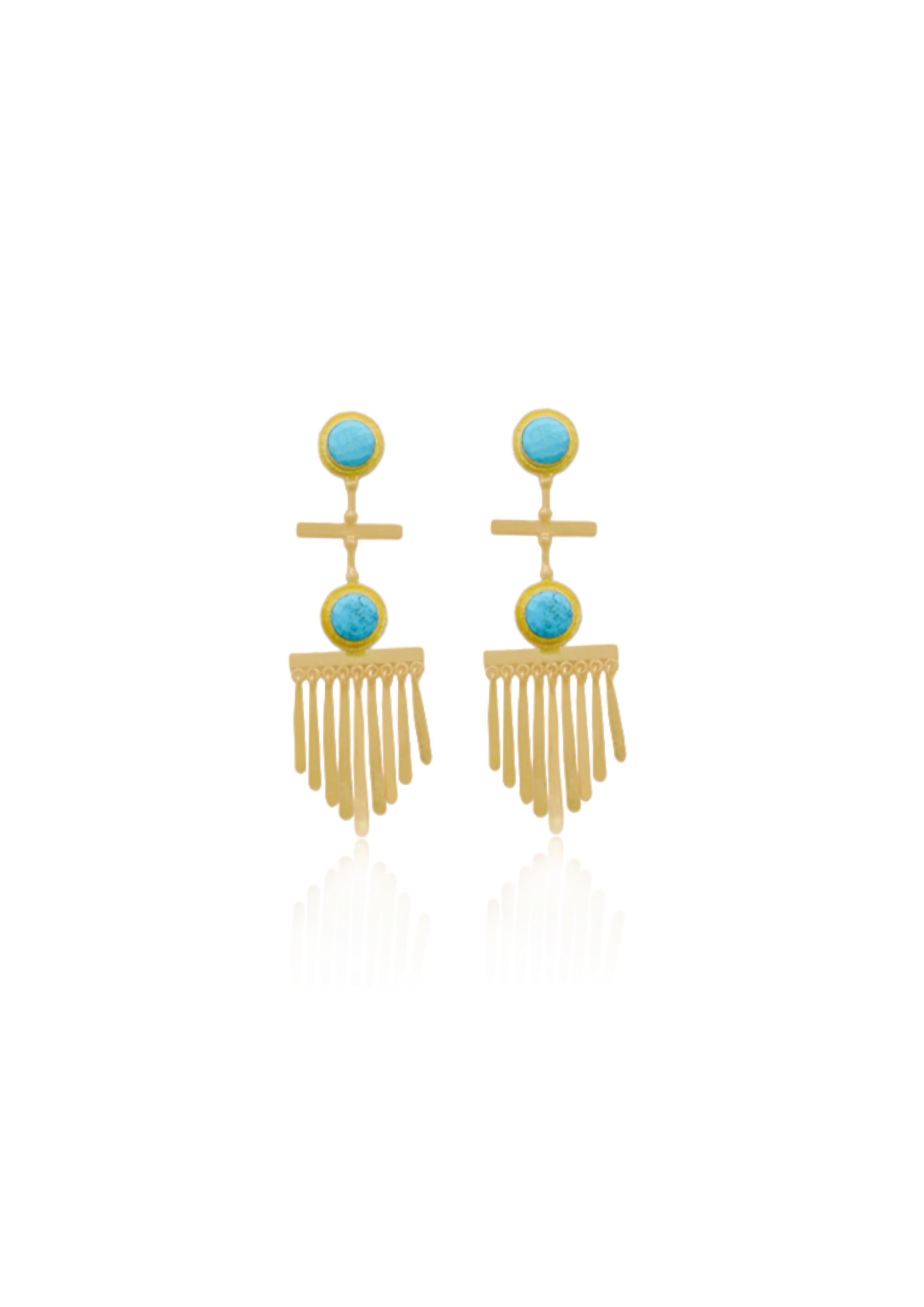Handmade fringe Earrings 95 mm Height with 18K Gold-Plated Finish