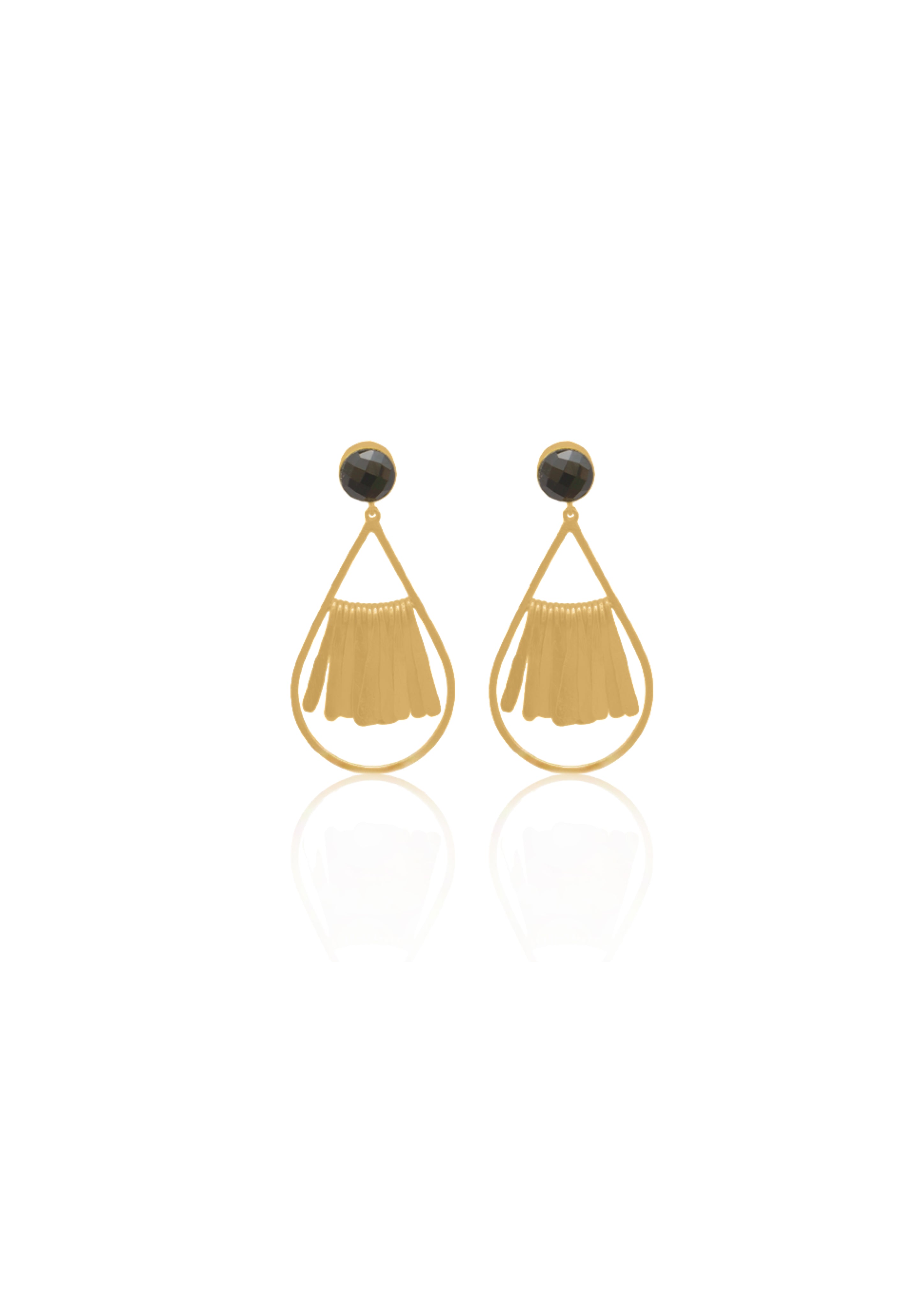 handmade Fringe Earrings 63mm with 18k Gold Plating
