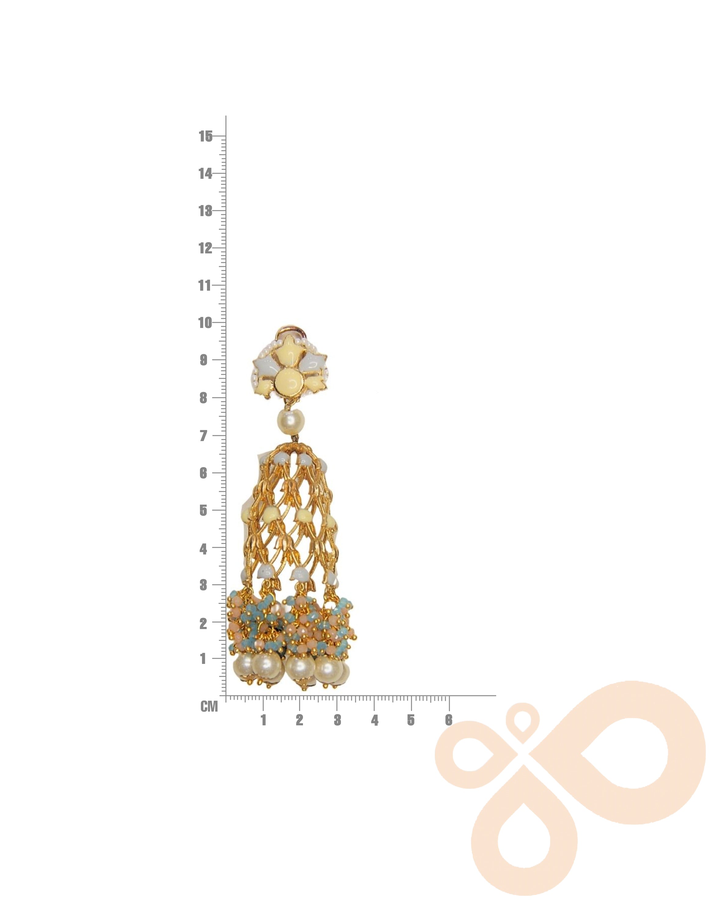 Elegant Jannat Earrings – 100mm Height with a Gleaming 22K Gold Finish