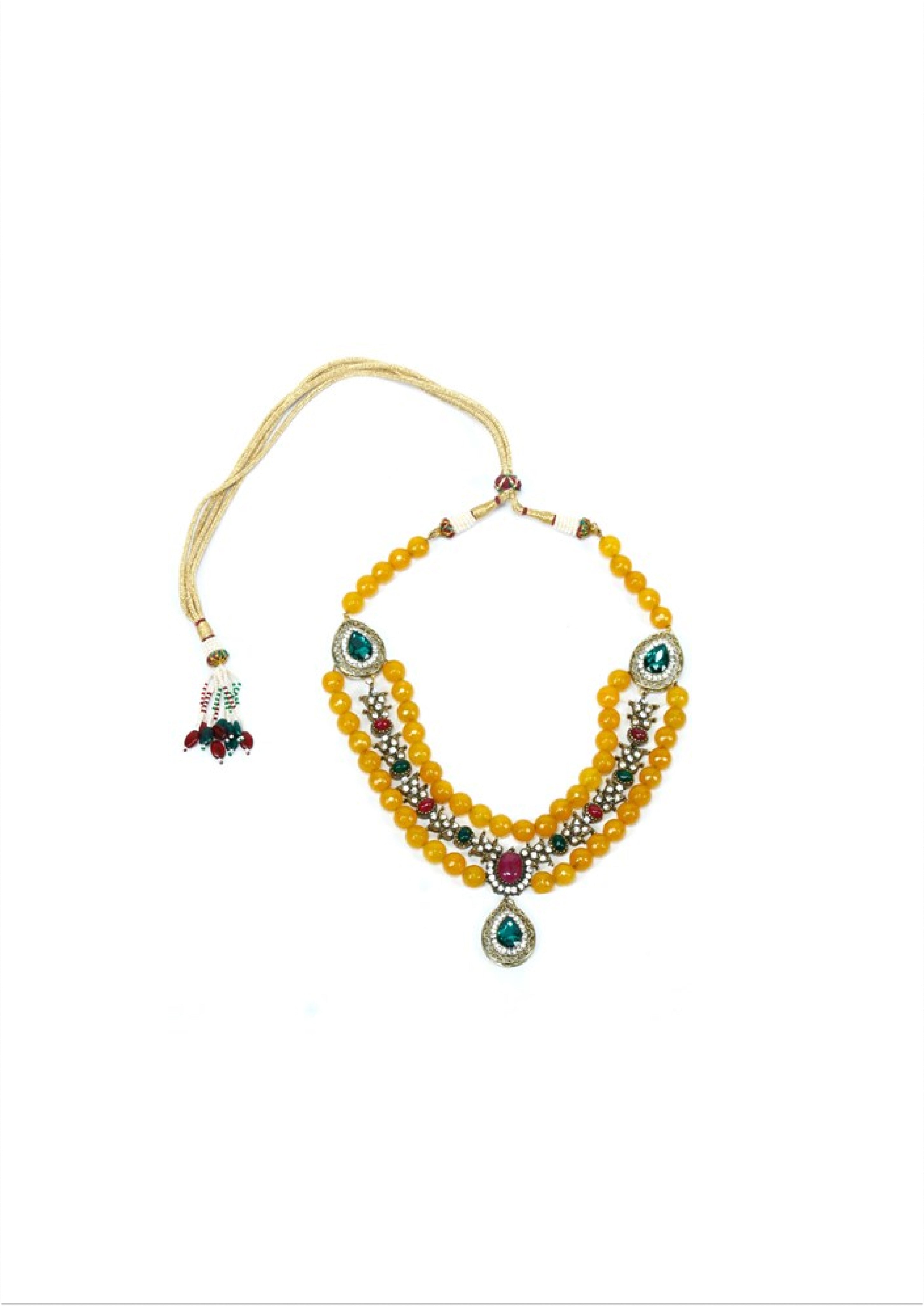 Victoria Necklace - Artisanal Brass with 22K Gold Plate, 52mm x 22mm