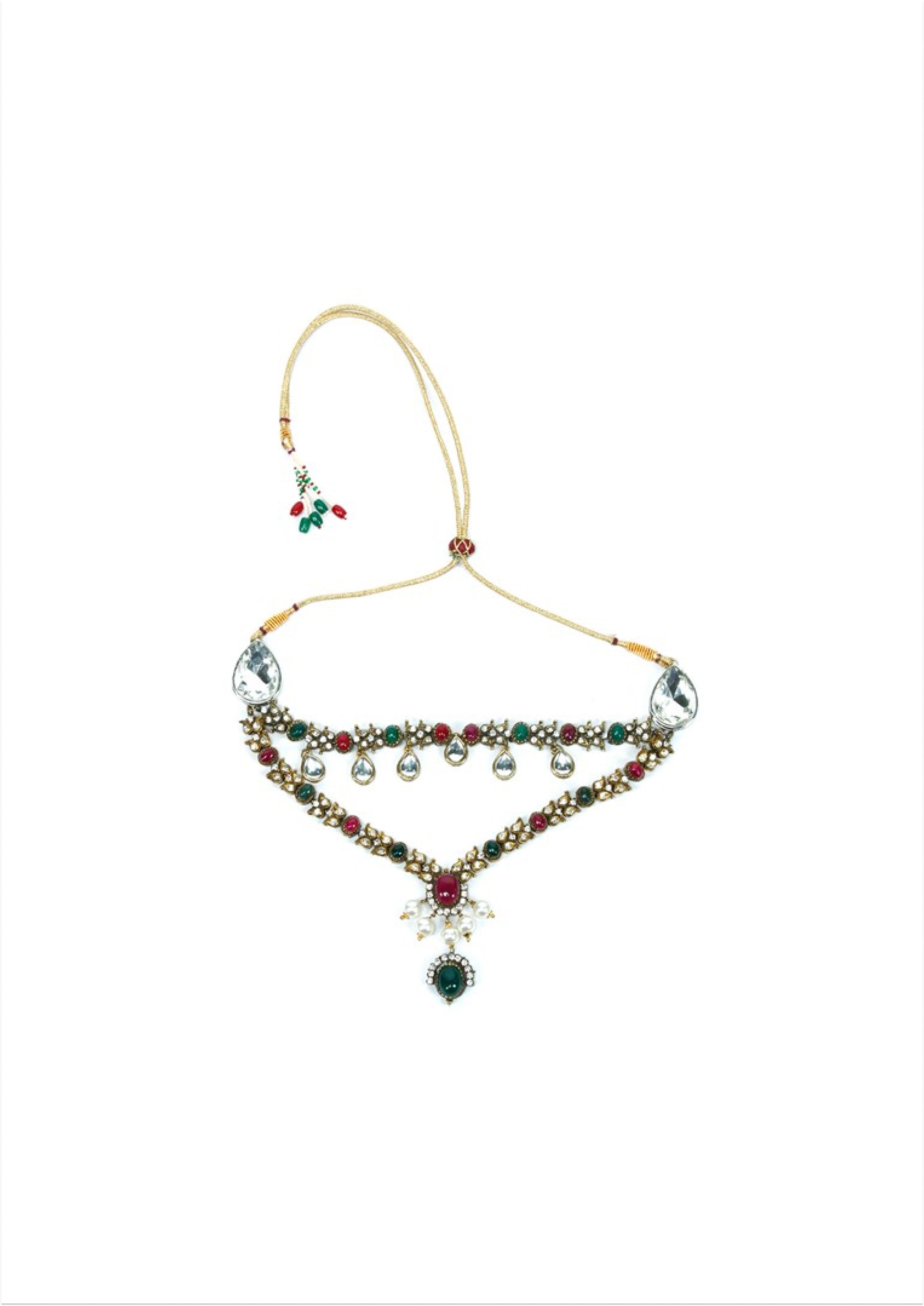 Victoria Necklace - Brass with 22K Gold Plate, 58mm x 20mm