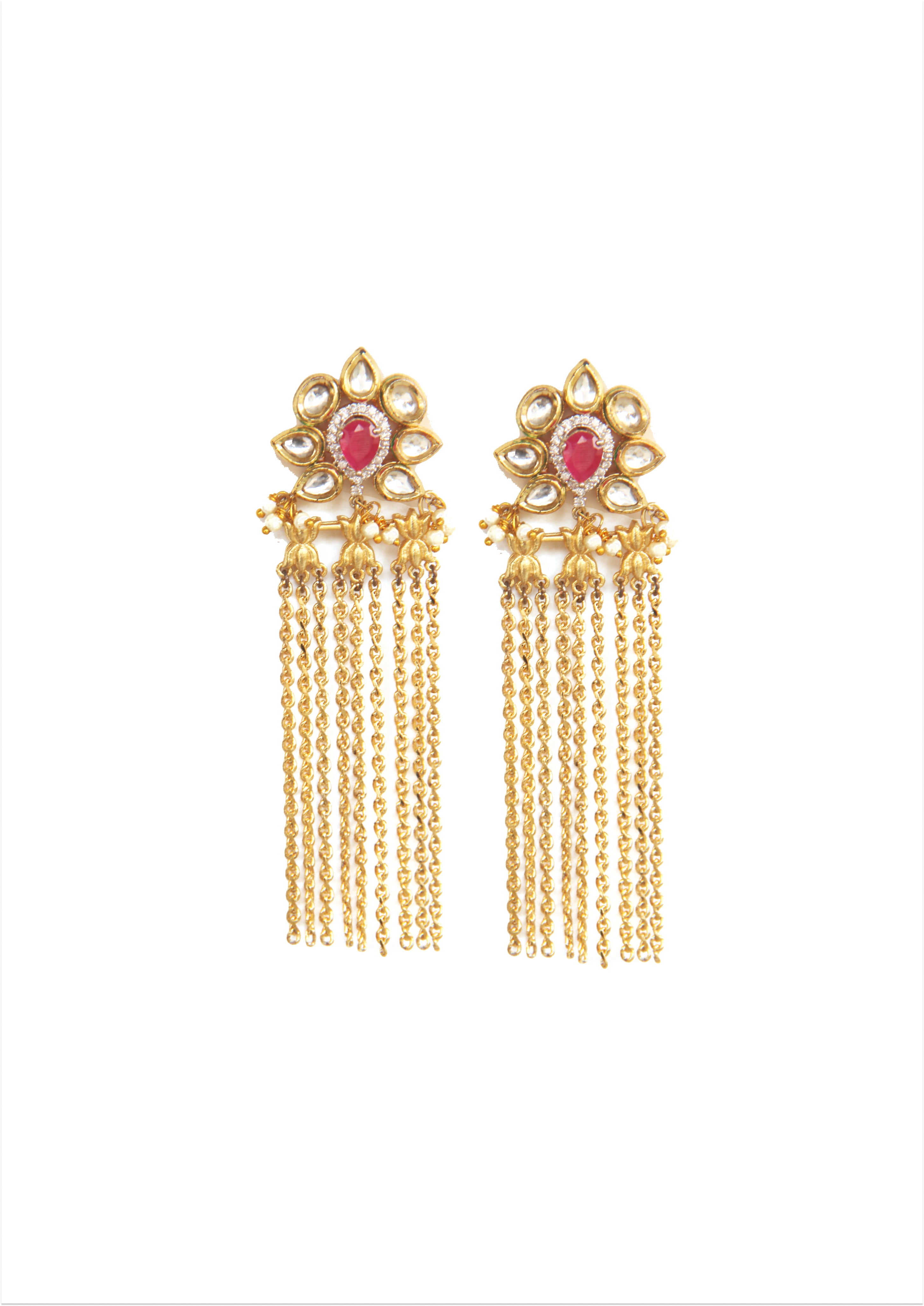 NOOR Earrings – 110mm Long, Luxuriously Handcrafted with an 18K Gold-Plated Finish