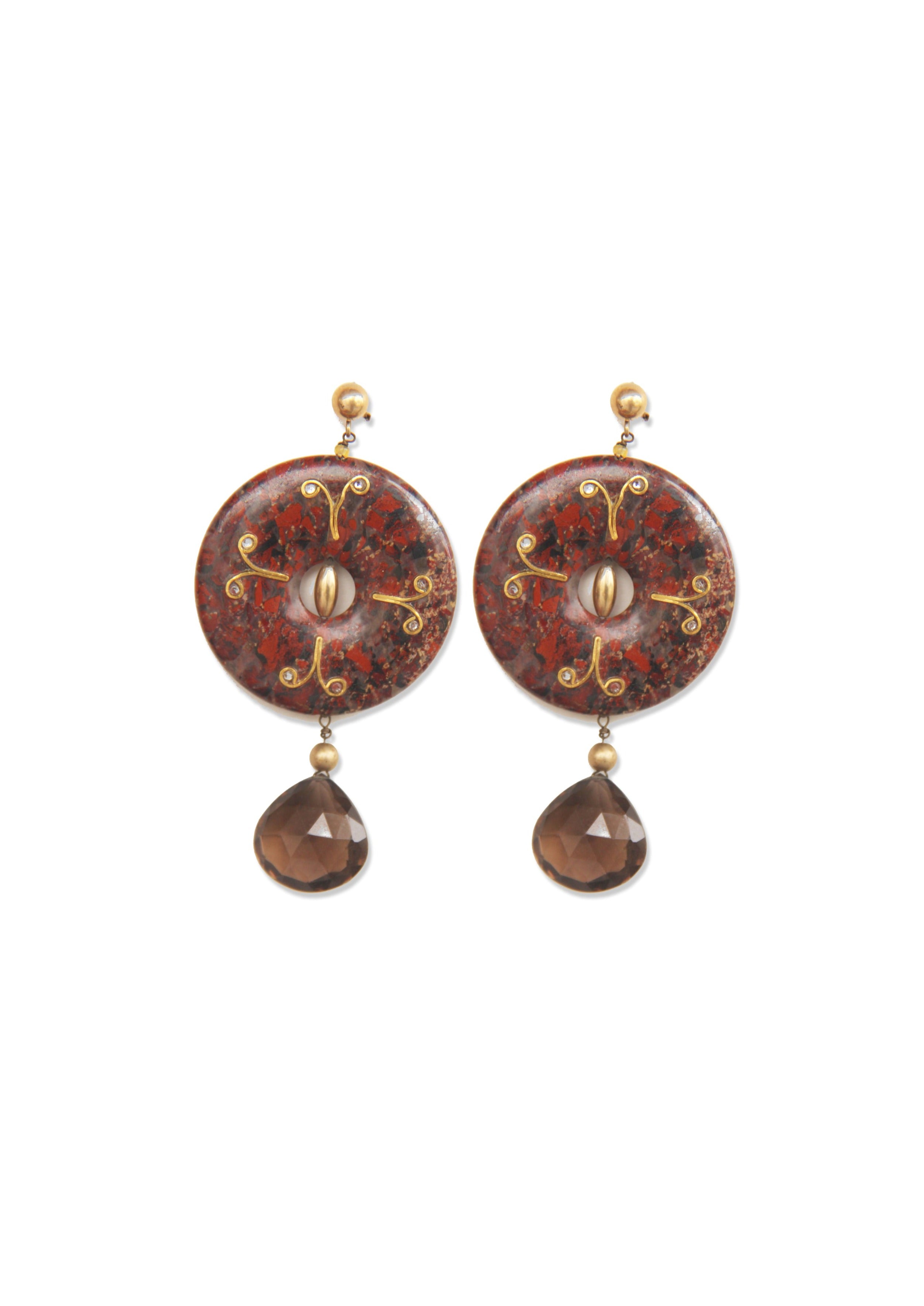 Handmade Drop Earrings – 70mm Long, 18K Gold-Plated Finish