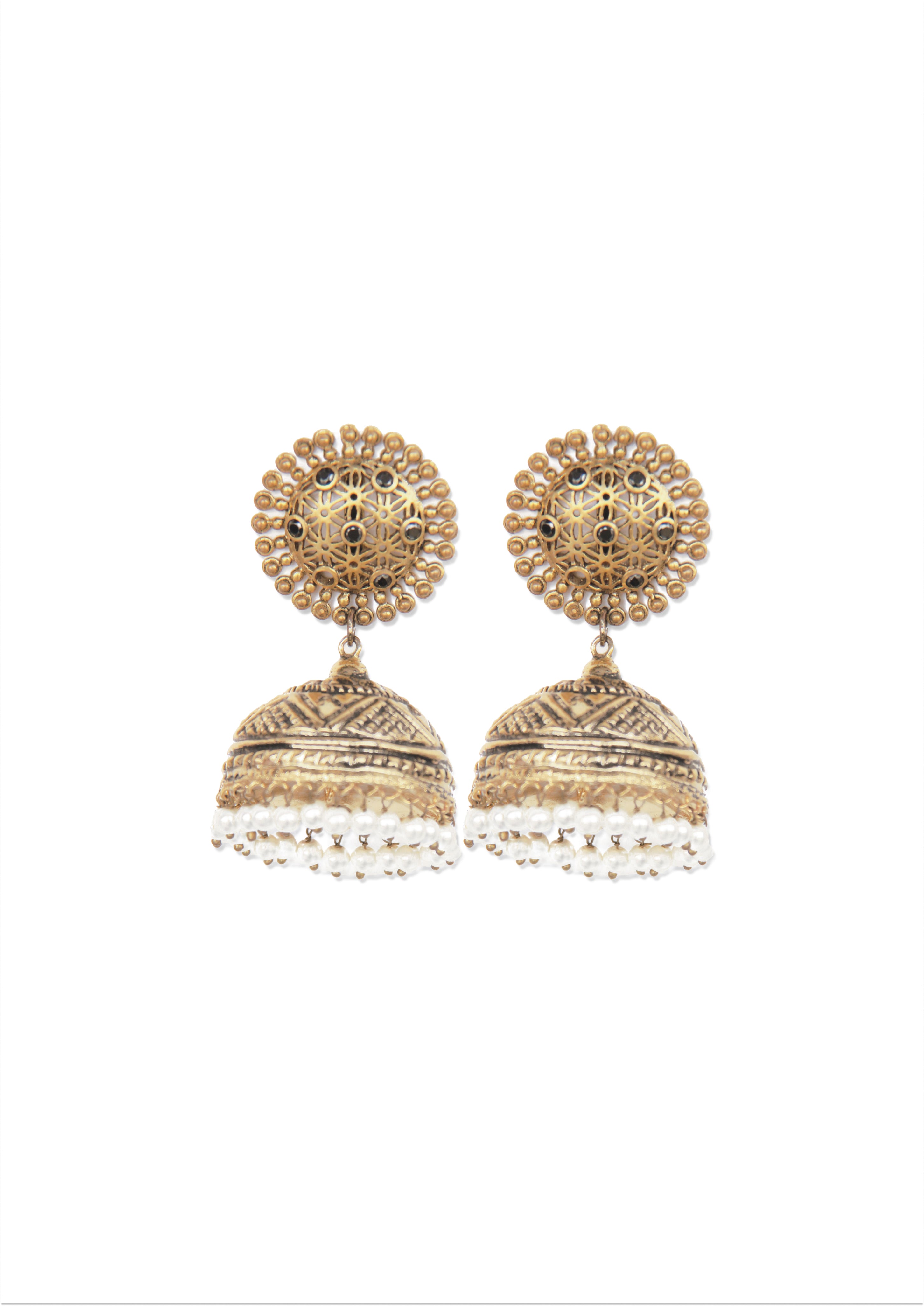 Elegant MAYA Earrings with 18K Gold-Plated, Handmade in India