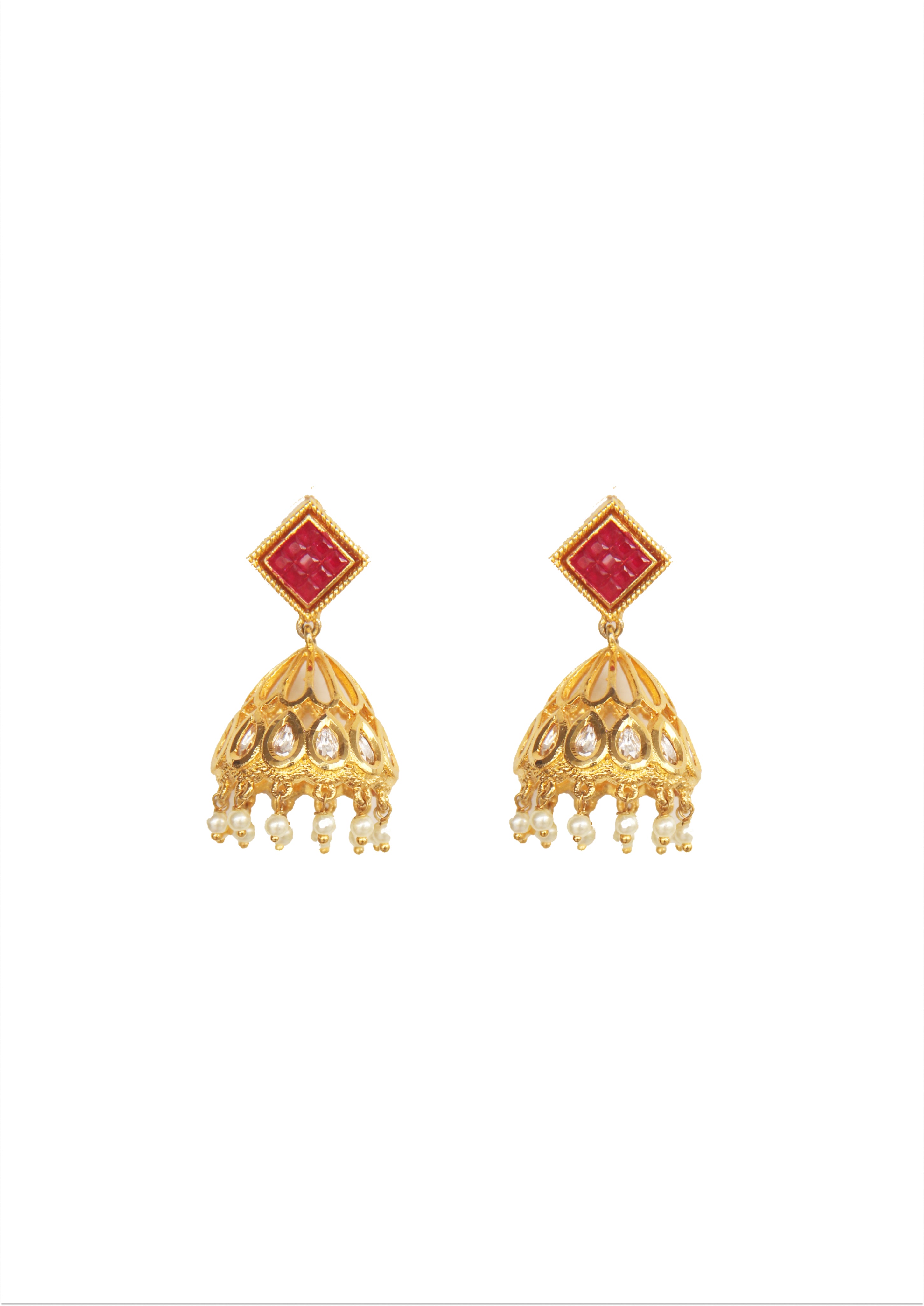 Unique Gold Earrings – 43mm Drop, 18K Gold-Plated Finish