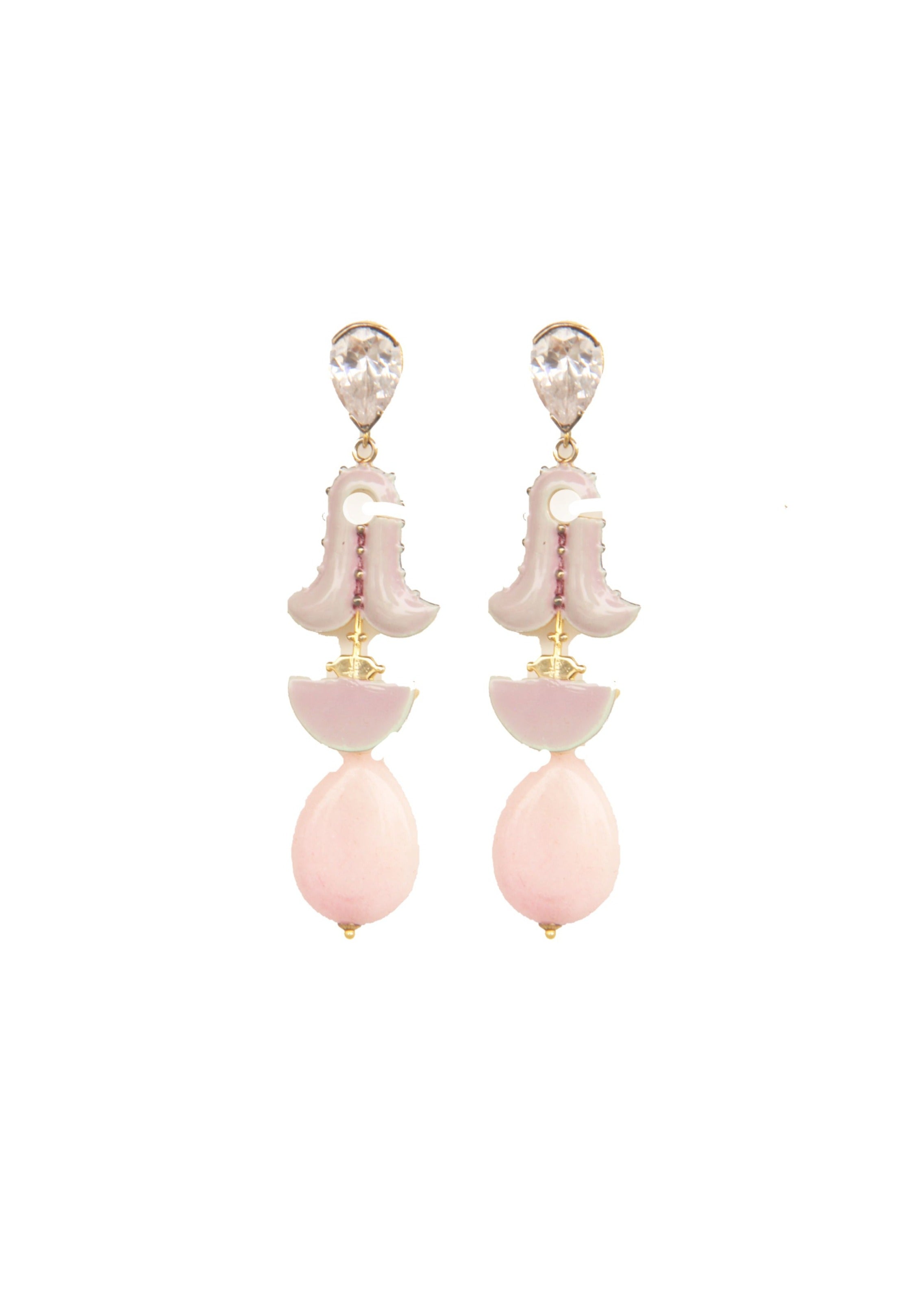 Sahitya Earrings – 87mm Height, Featuring a Luxurious Handcrafted 18K Gold-Plated Finish