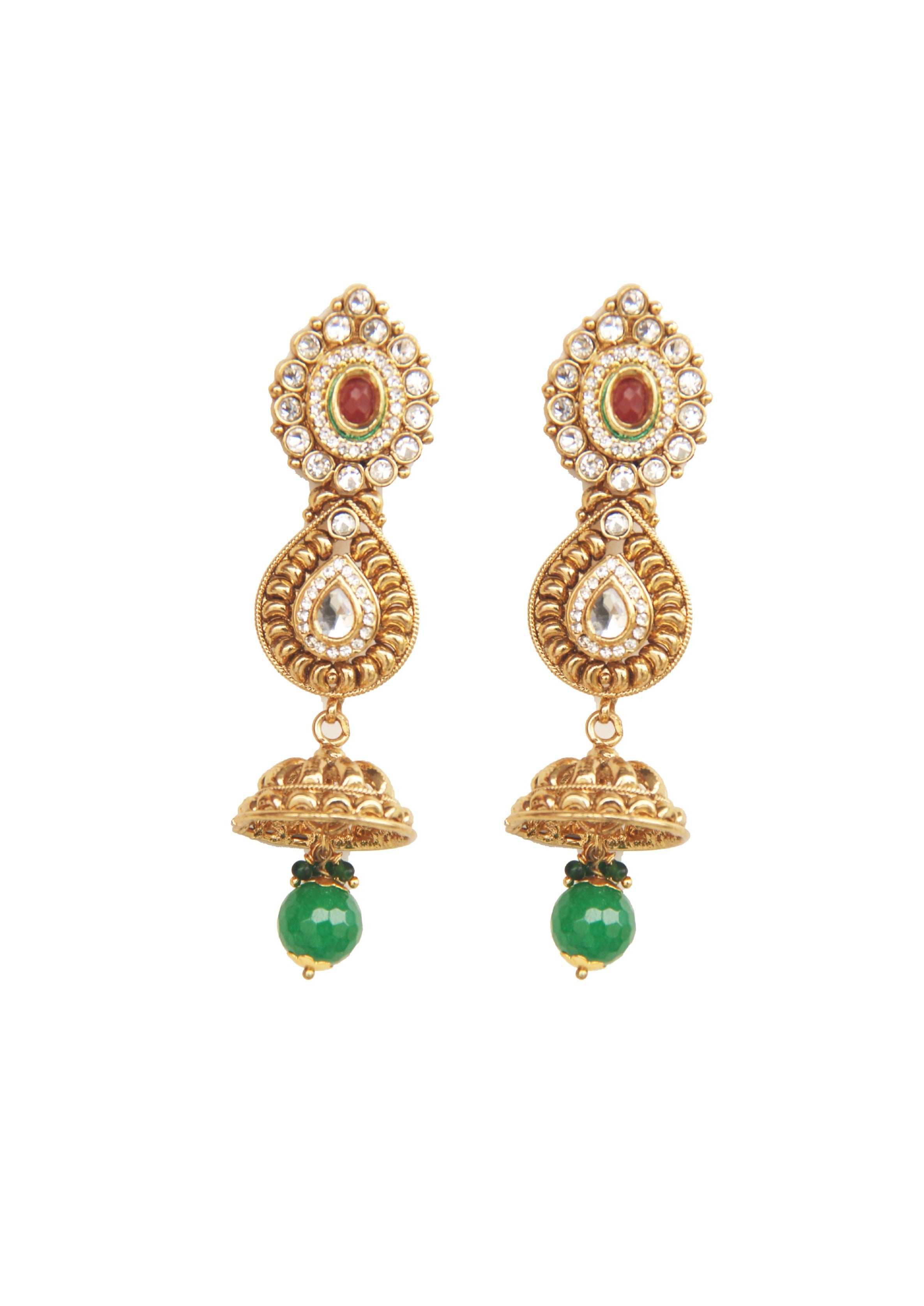 Artisan NOOR Earrings – 91mm Long, Featuring a Handcrafted 18K Gold-Plated Finish
