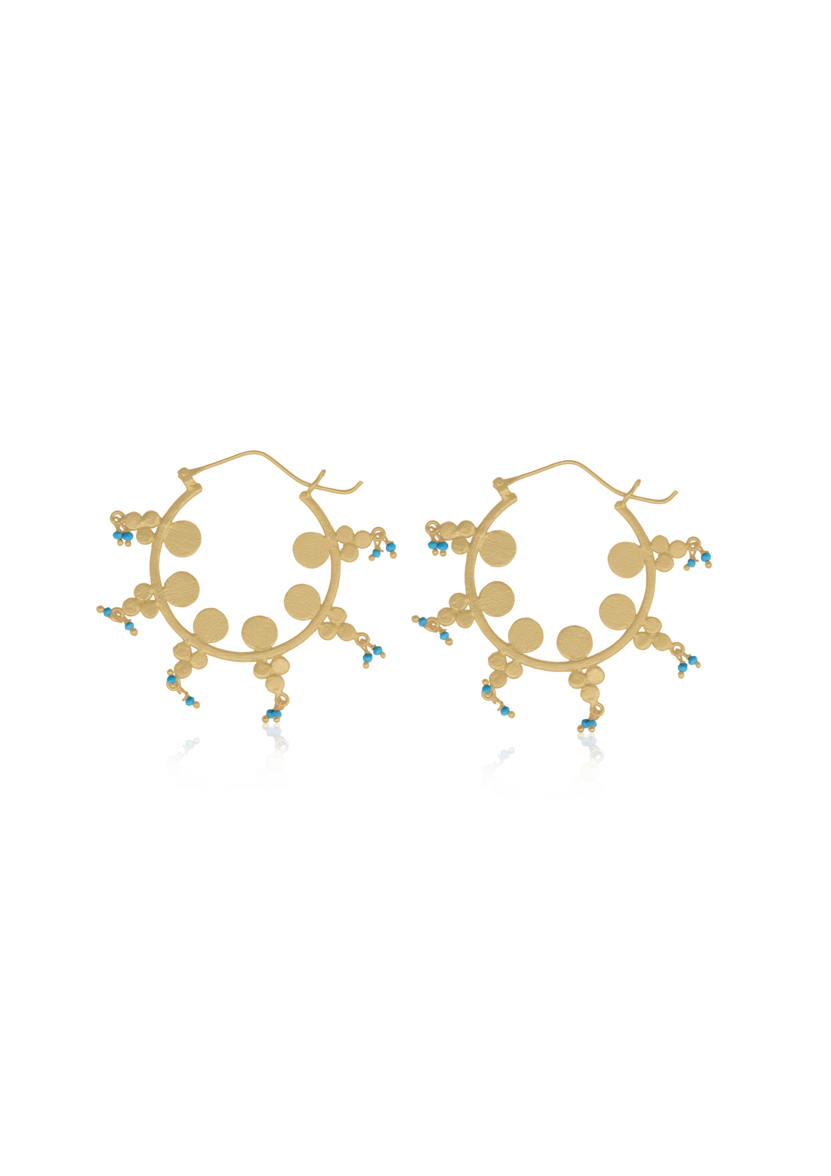 Handmade Maiden Earrings with 18kgold plate & natural stones.