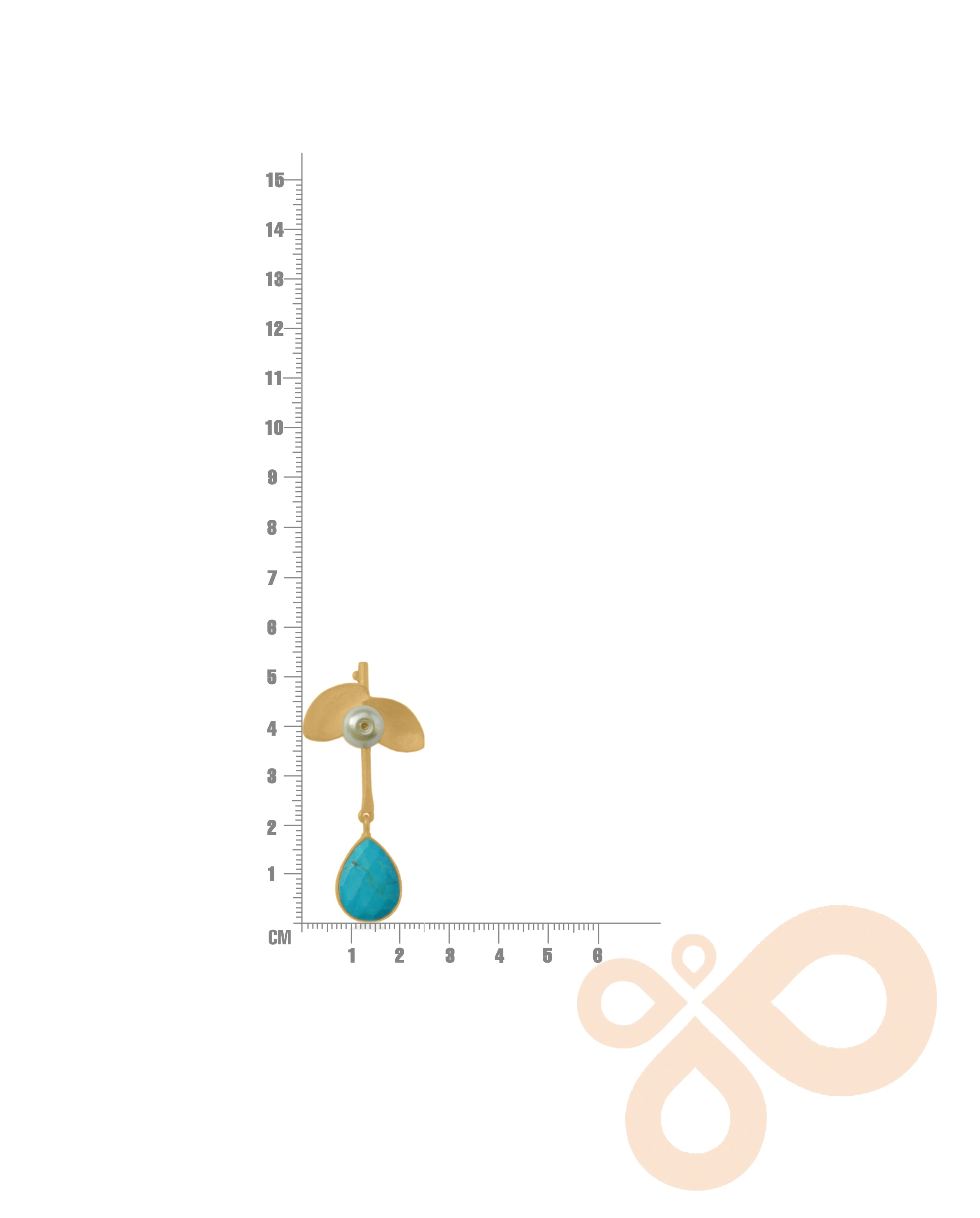 Nature Earrings in blue for indian outfits - 53mm  Height with 22K Gold-Plated Finish