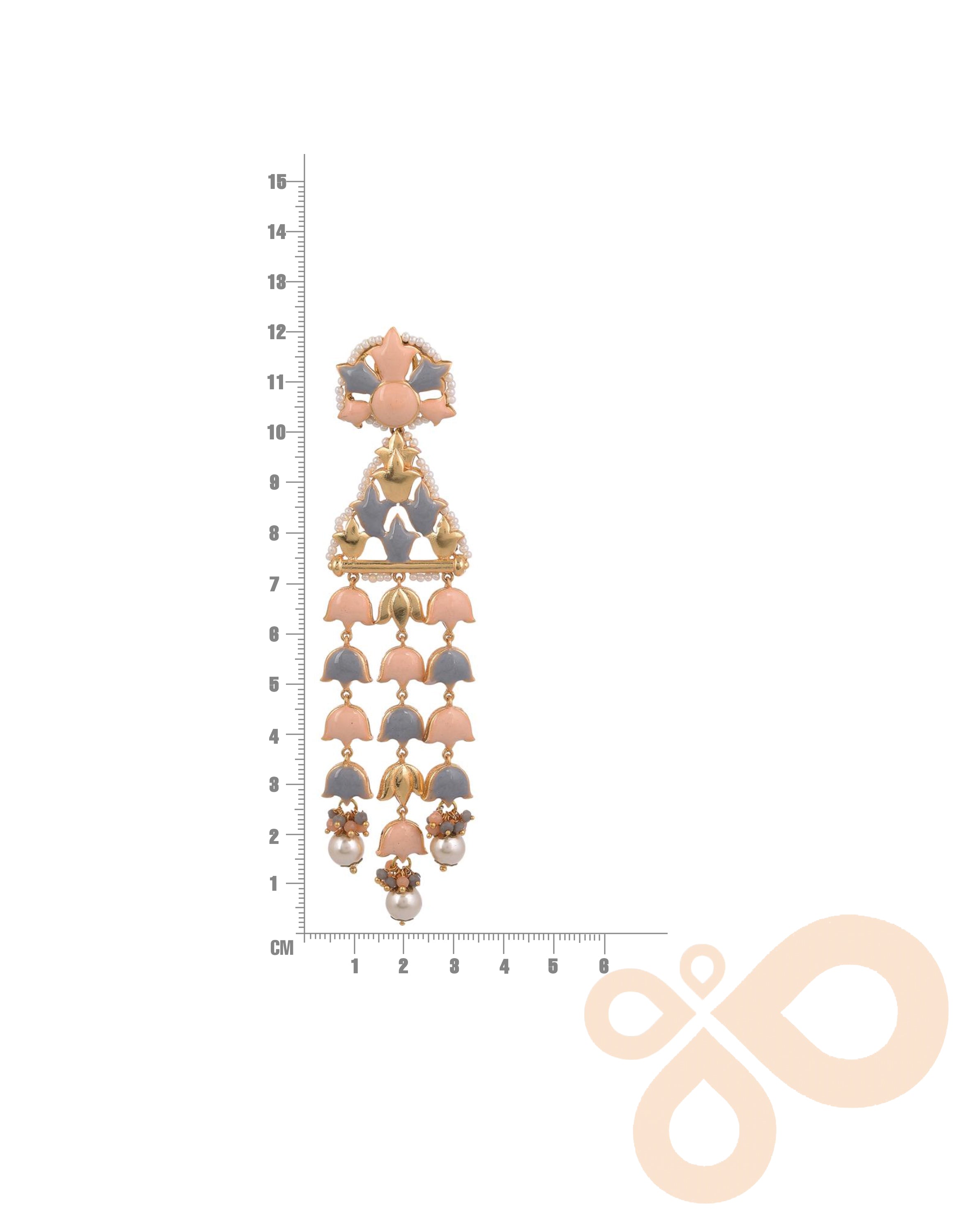 Artisan Jannat Earrings – 120mm Height, Finished with 22K Gold Plating