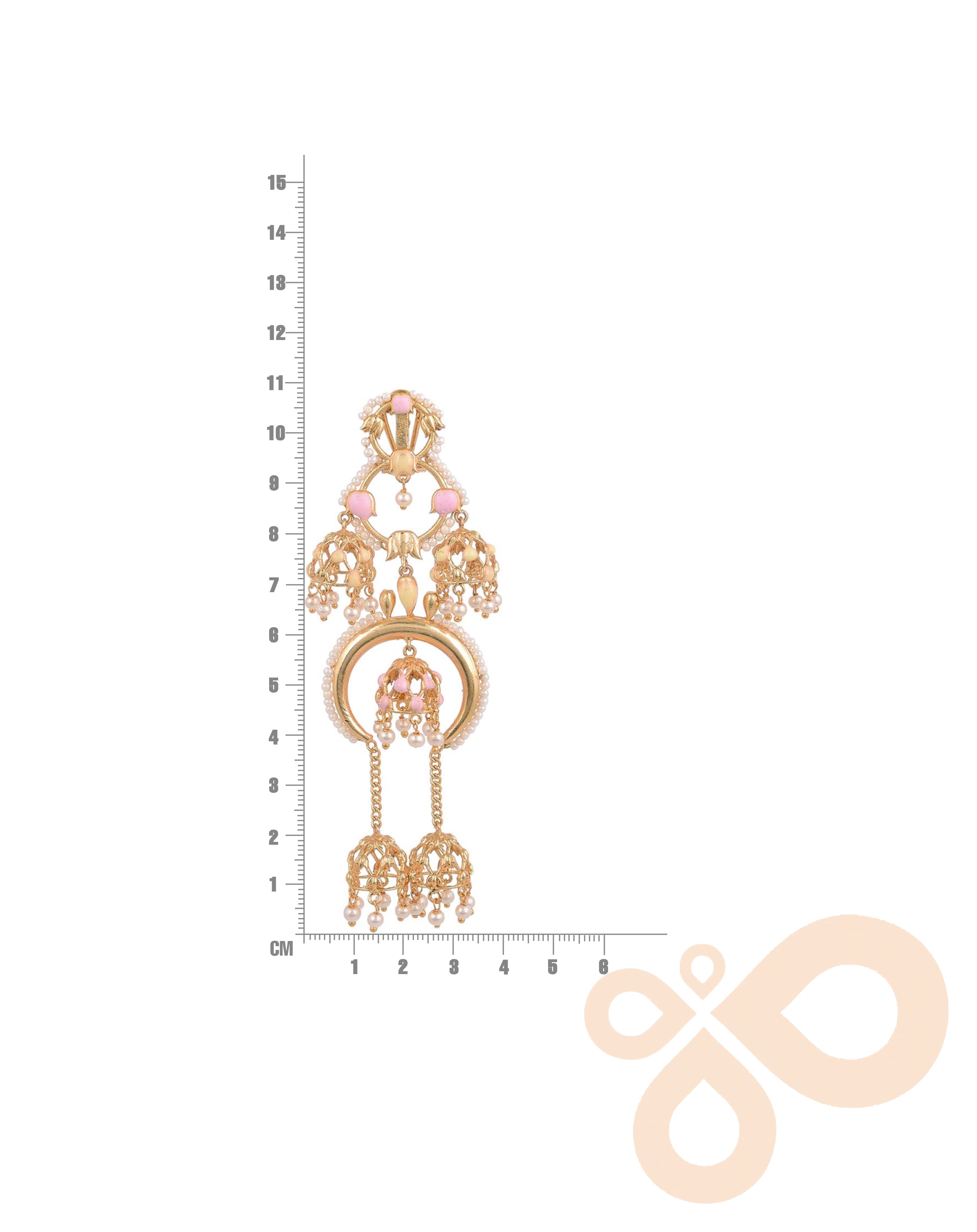 Handmade Jannat Earrings – Elegant 108mm Drop with 22K Gold Plating