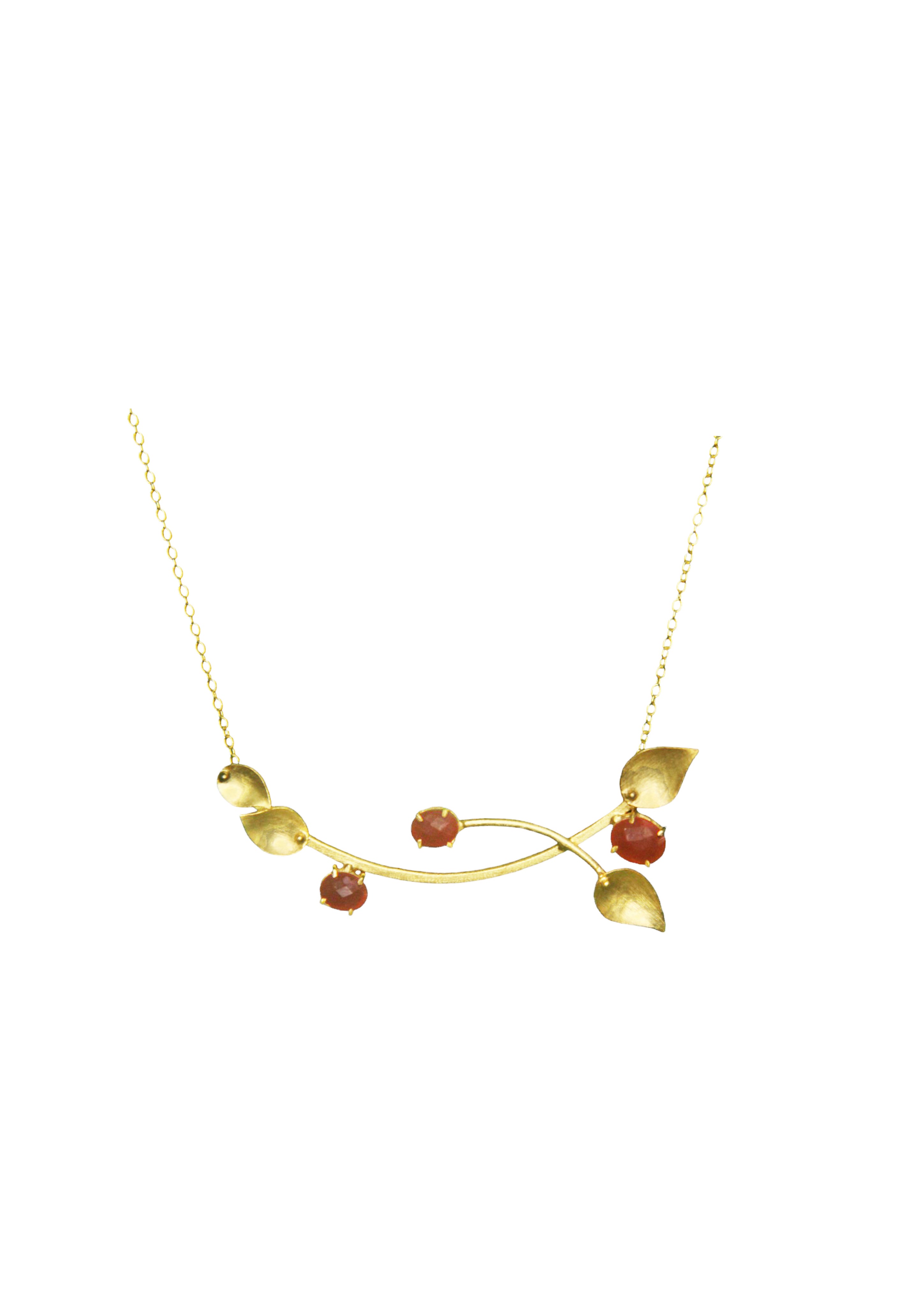 Nature Necklace - 18K Gold-Plated Brass, 35mm x 100mm Pendant