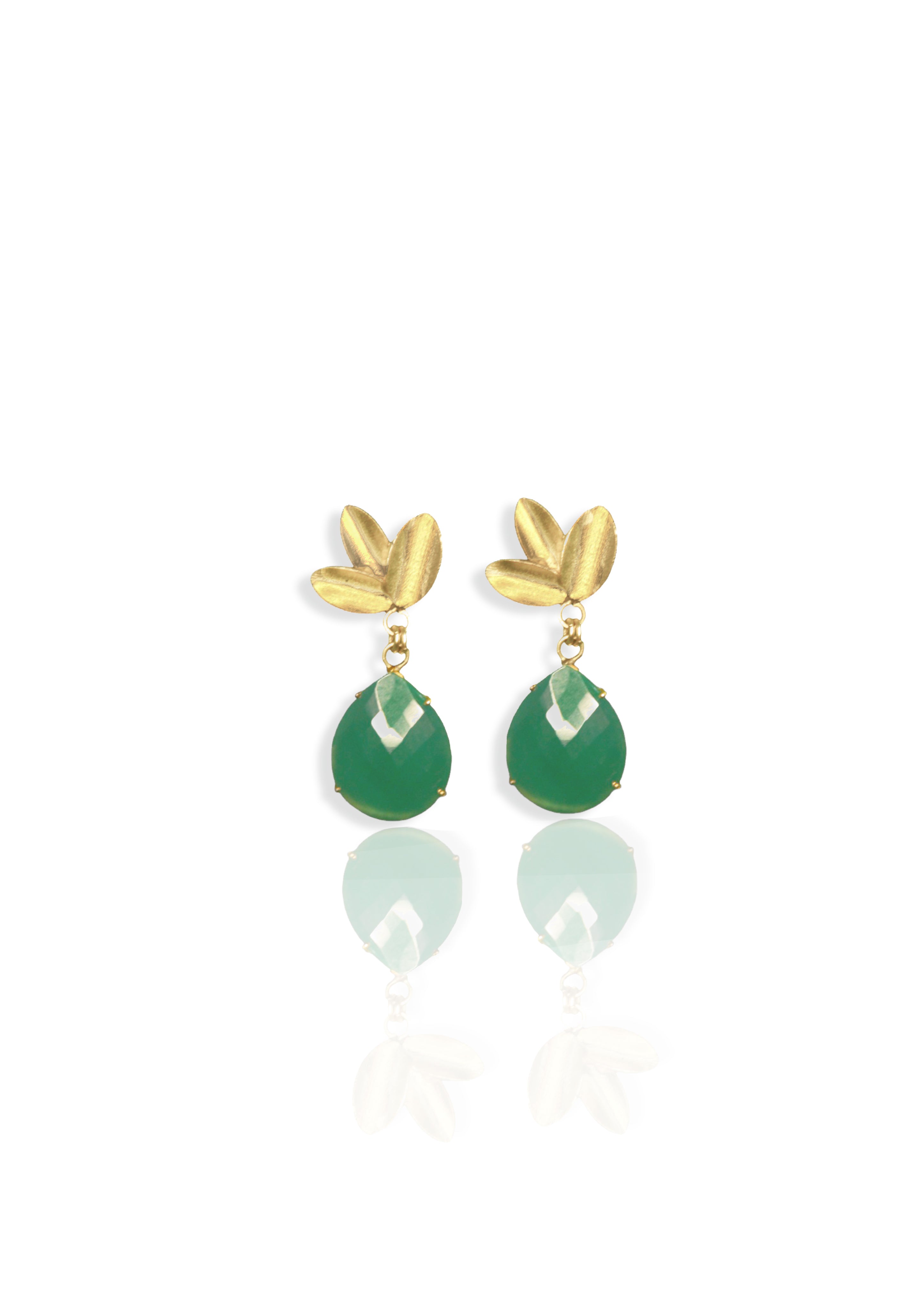 Handcrafted Nature Earrings – 42mm Drop with 18K Gold Plating for Indian Style