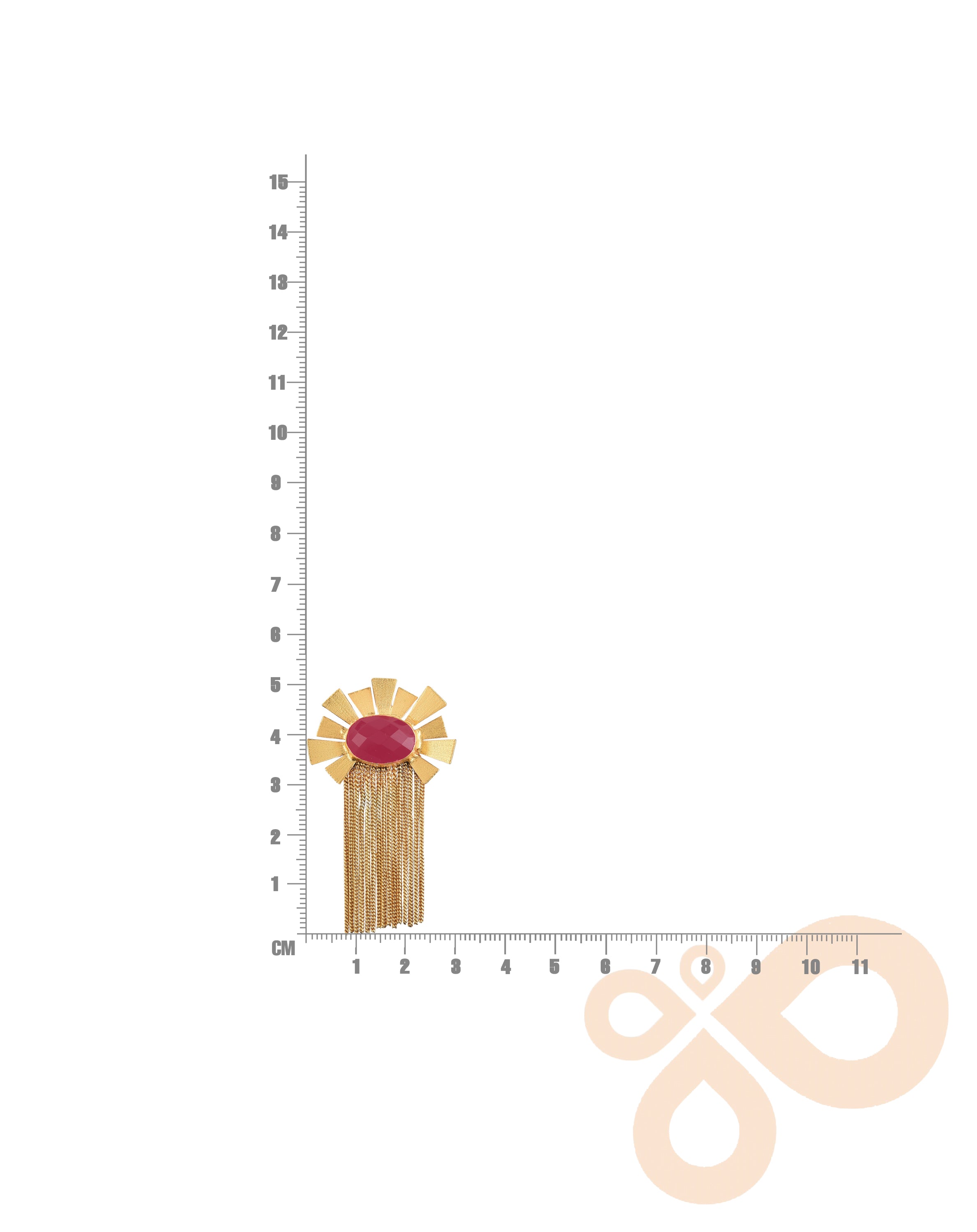 Handmade Metal blast Earrings 18k Gold Plate & natural stones 51 mm