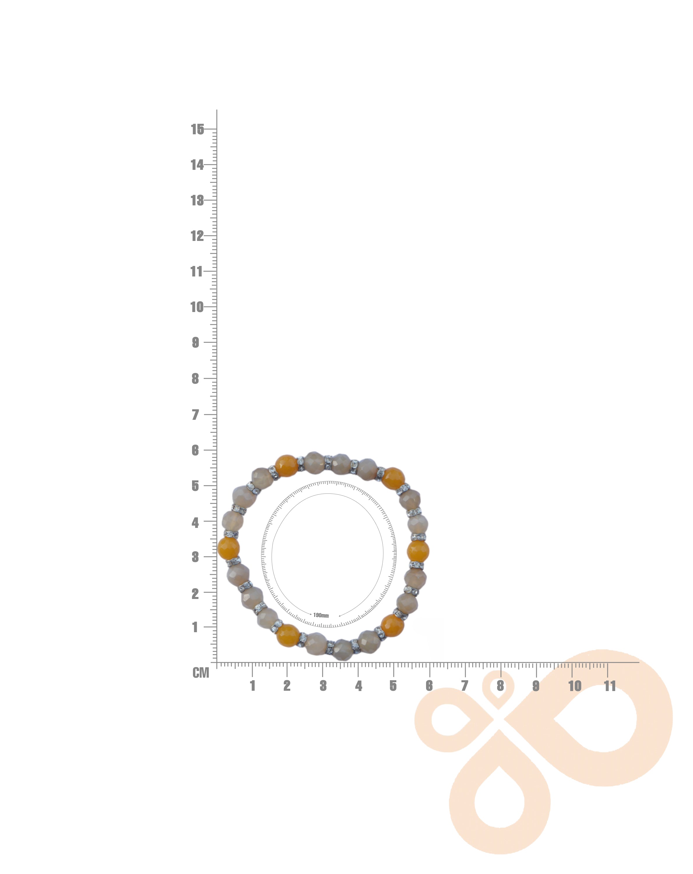 18K Gold Plated Bracelet with Natural Stones - Lightweight