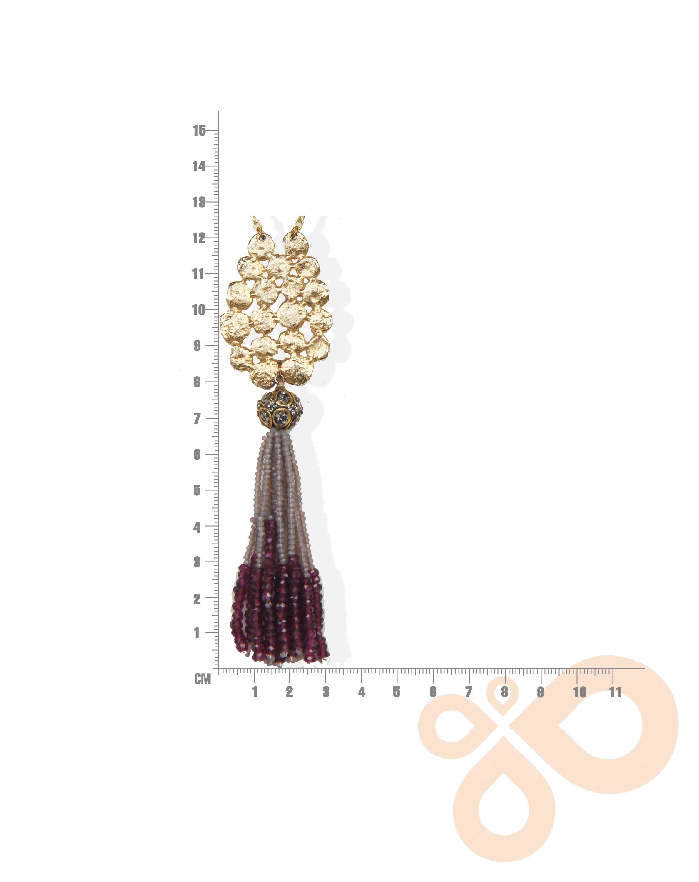 Fine One Necklace - Lucite Smoke Grey Beads with Garnets