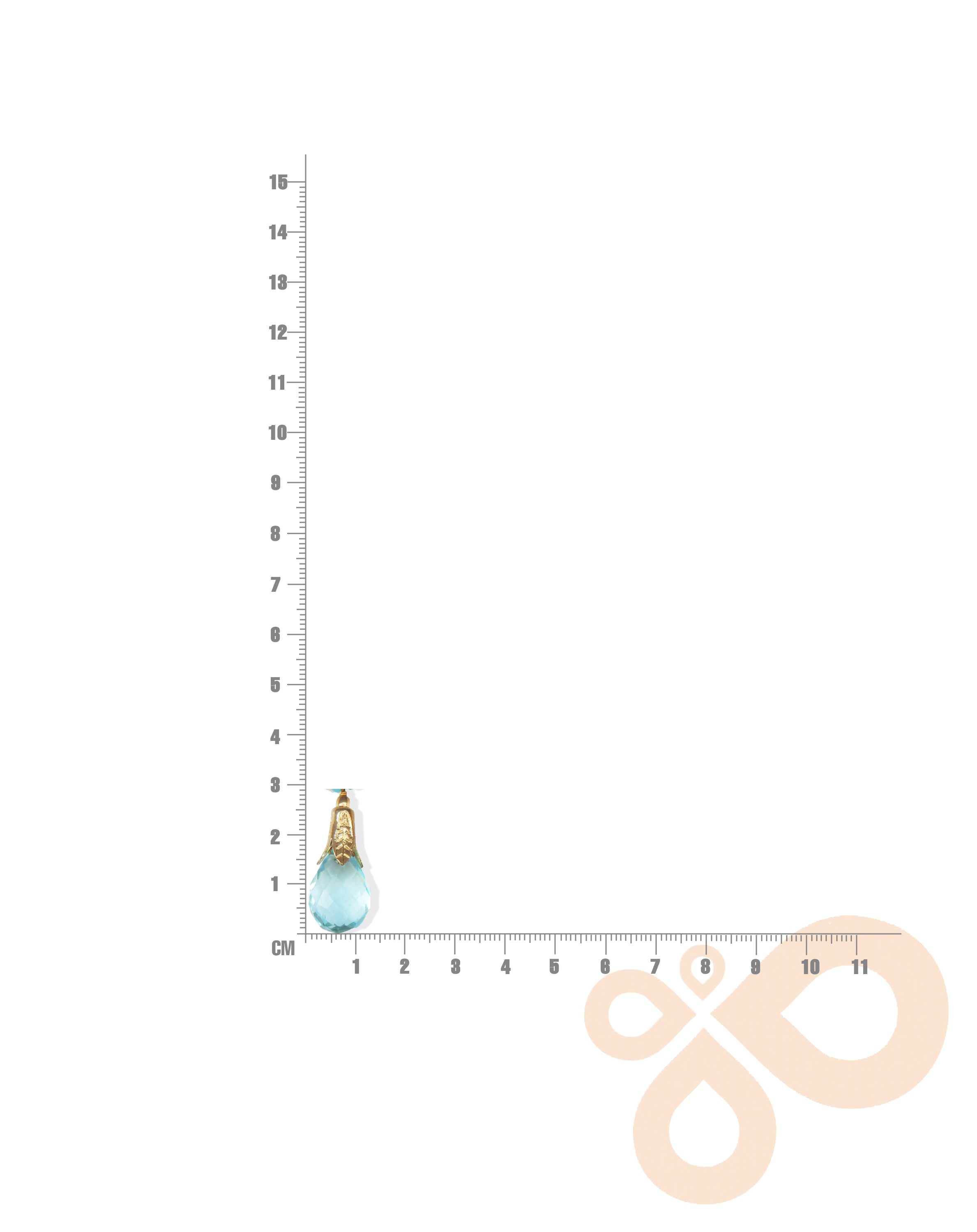 Fine One Necklace - Aquamarine Pendant with 443mm Adjustable Chain