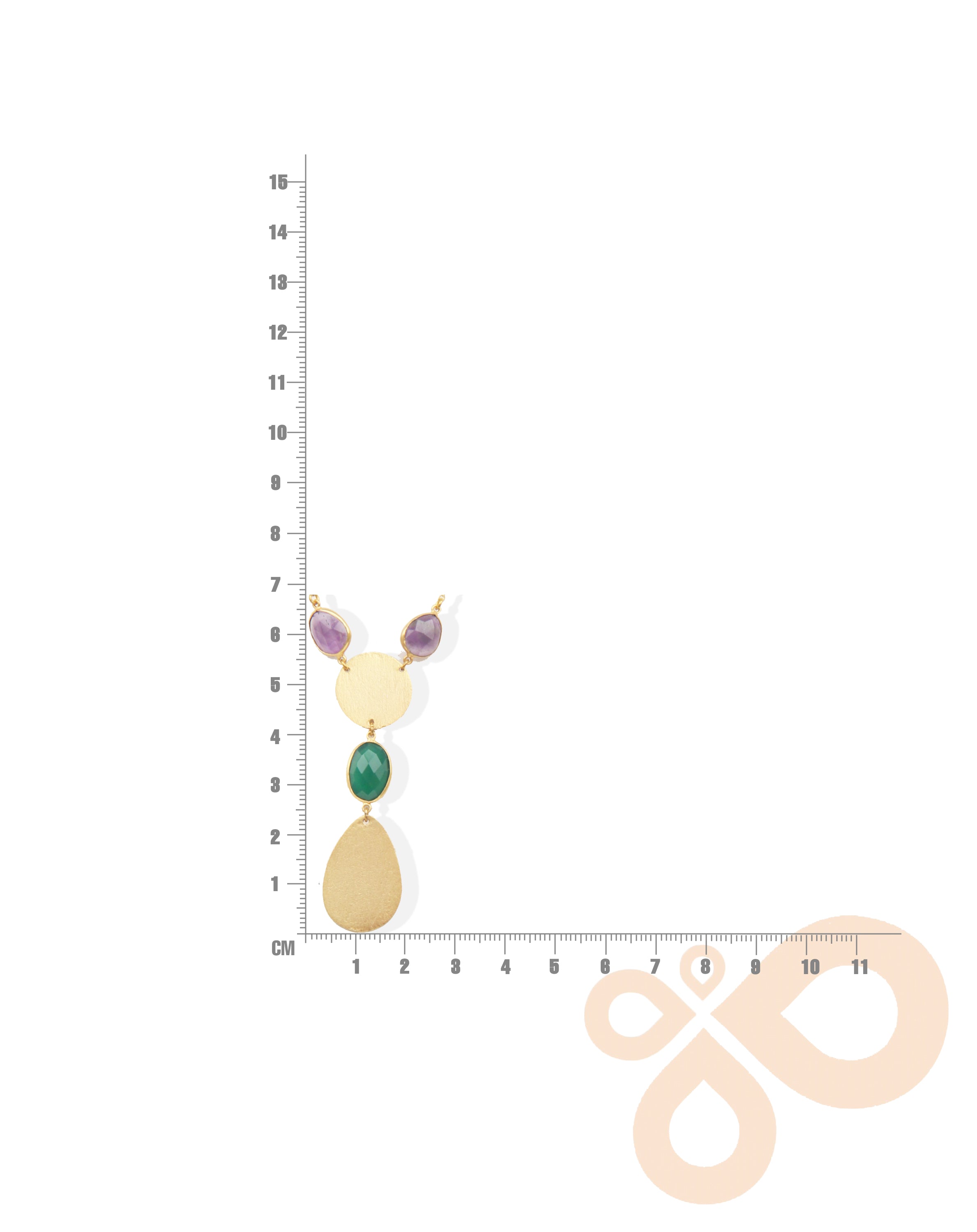 Fine One Necklace - Natural Stones with Green Onyx and Amethyst Pendant