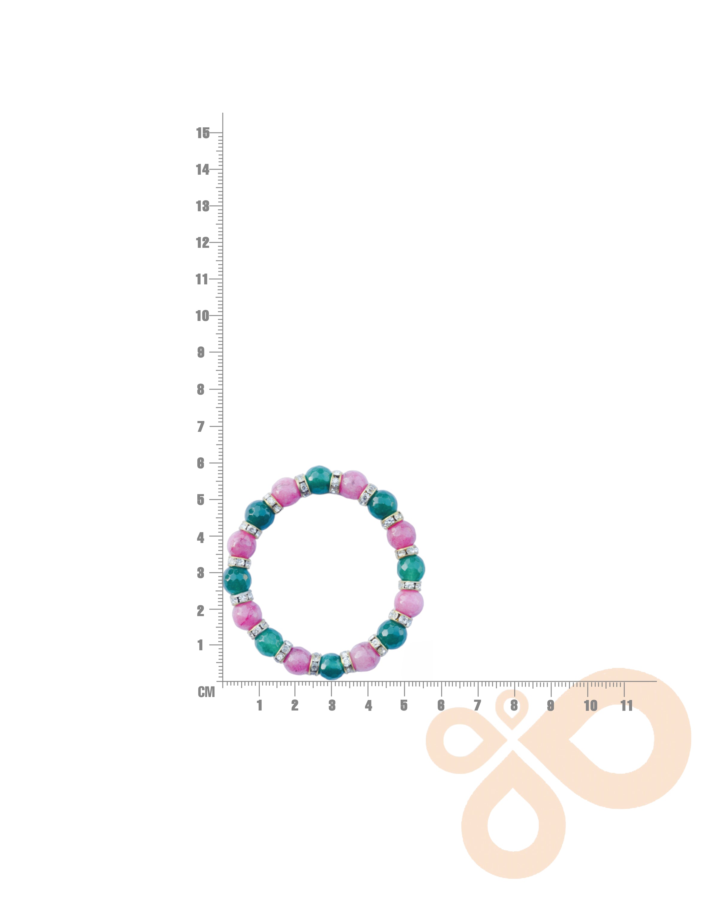 18K Gold-Plated Bracelet with Natural Stones