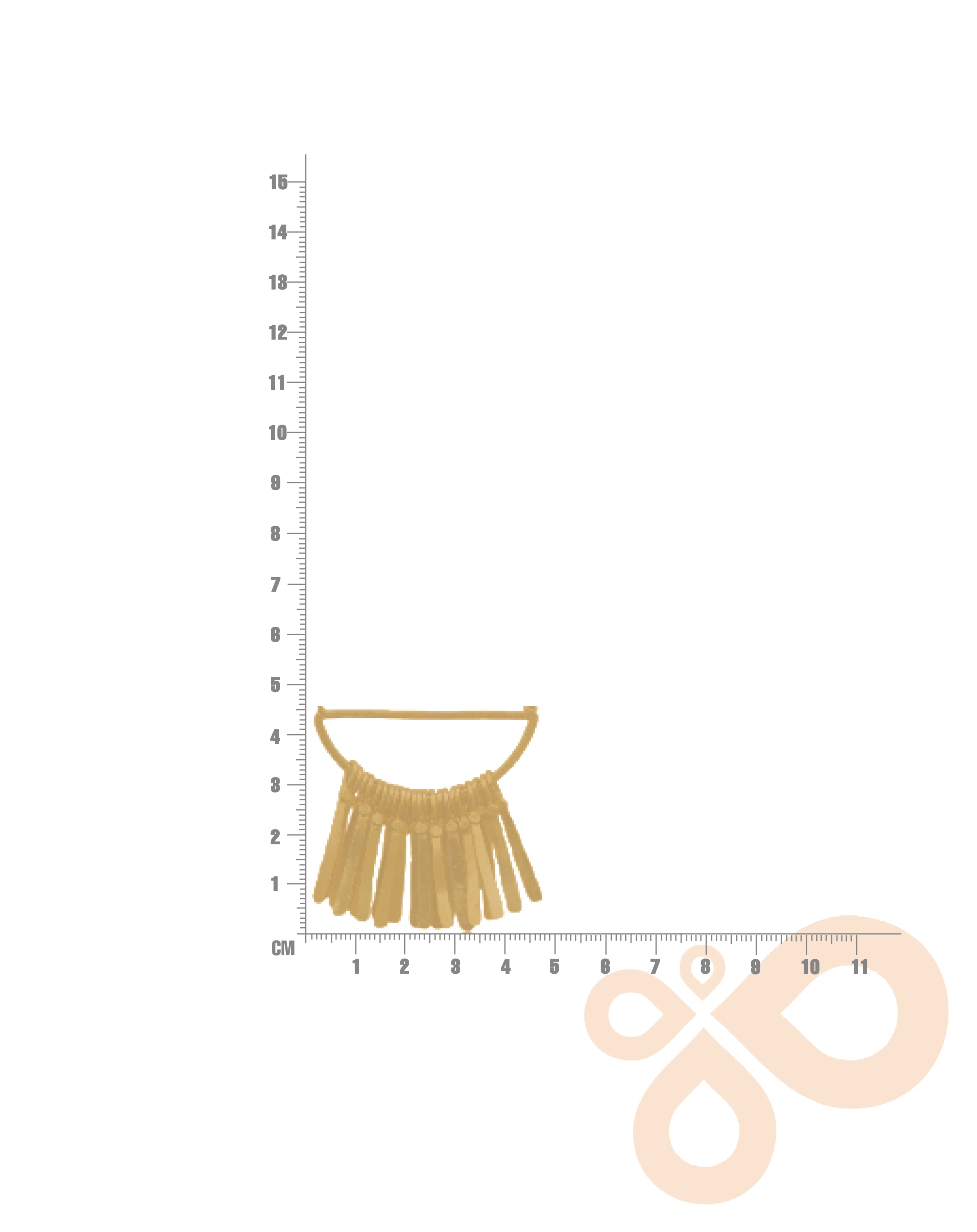 Handmade Fringe Earrings 45mm Height with 18K Gold-Plated Finish