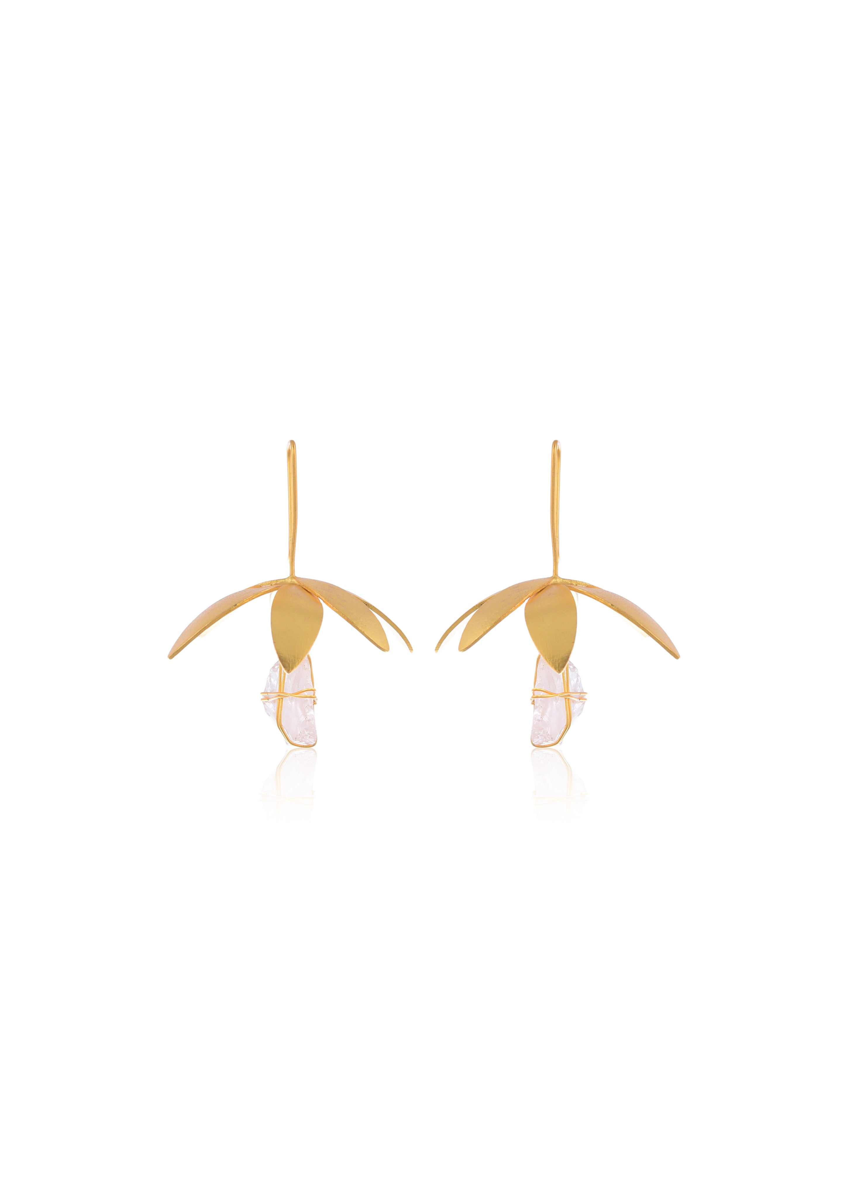 Sophisticated Nature Earrings – 55mm Height with 18K Gold Plating for a Timeless Look