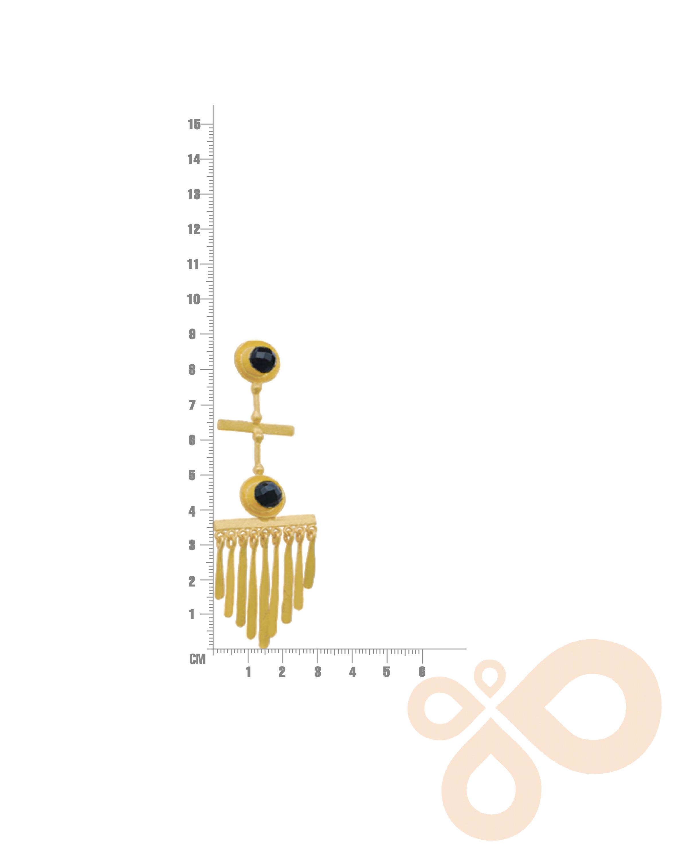 Handmade Fringe Earrings for Women 89mm Height with 22K Gold-Plated Finish