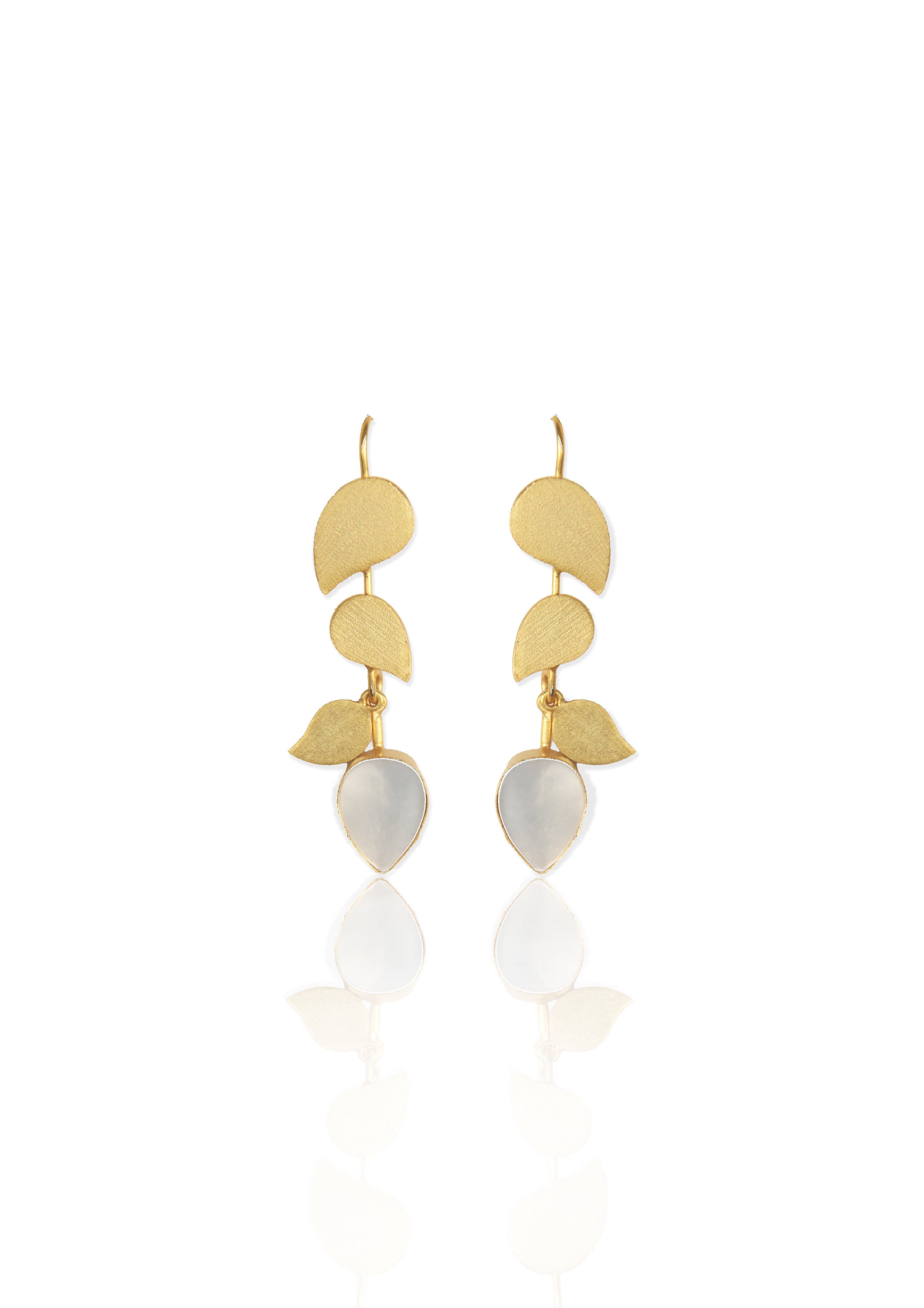 Chic Nature Earrings – 58mm Height, Featuring Handcrafted 18K Gold Plating