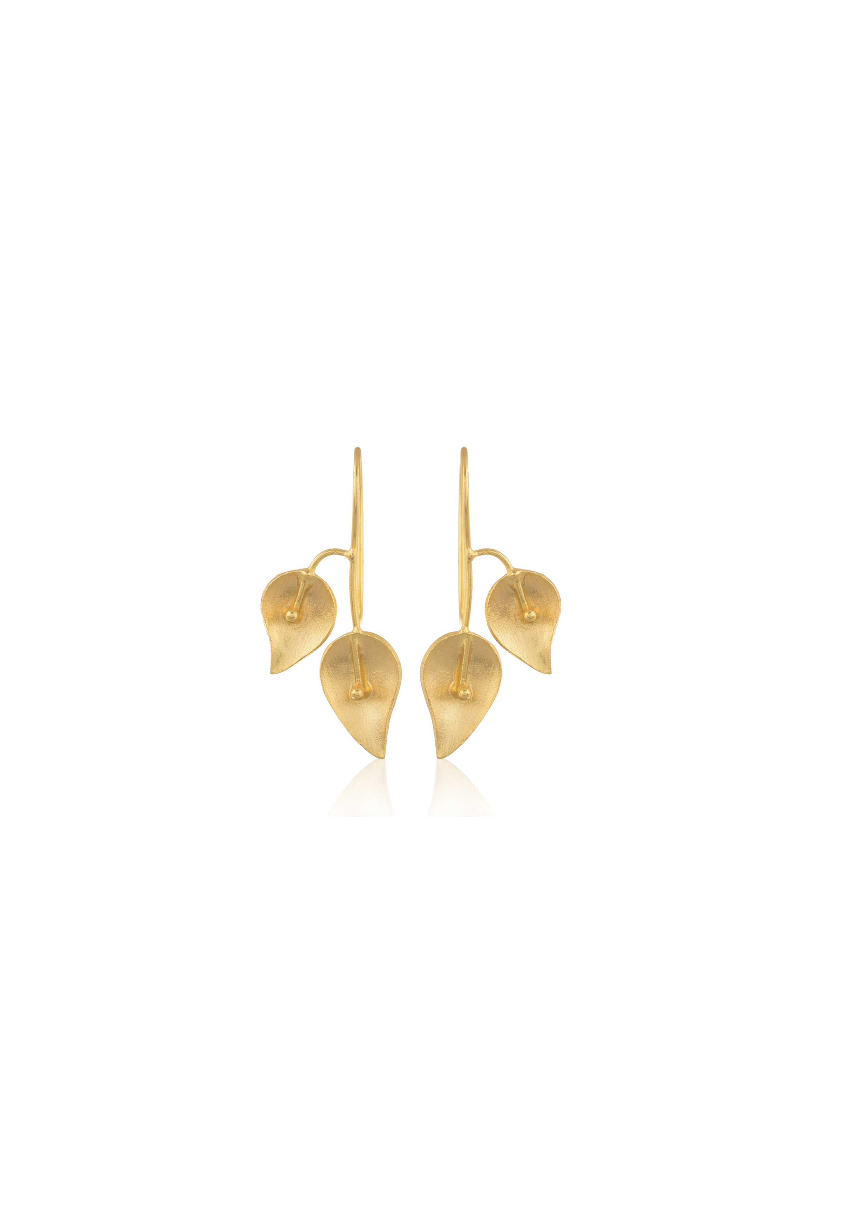 Handcrafted Nature Earrings – 44mm Drop with Elegant 18K Gold-Plated Design