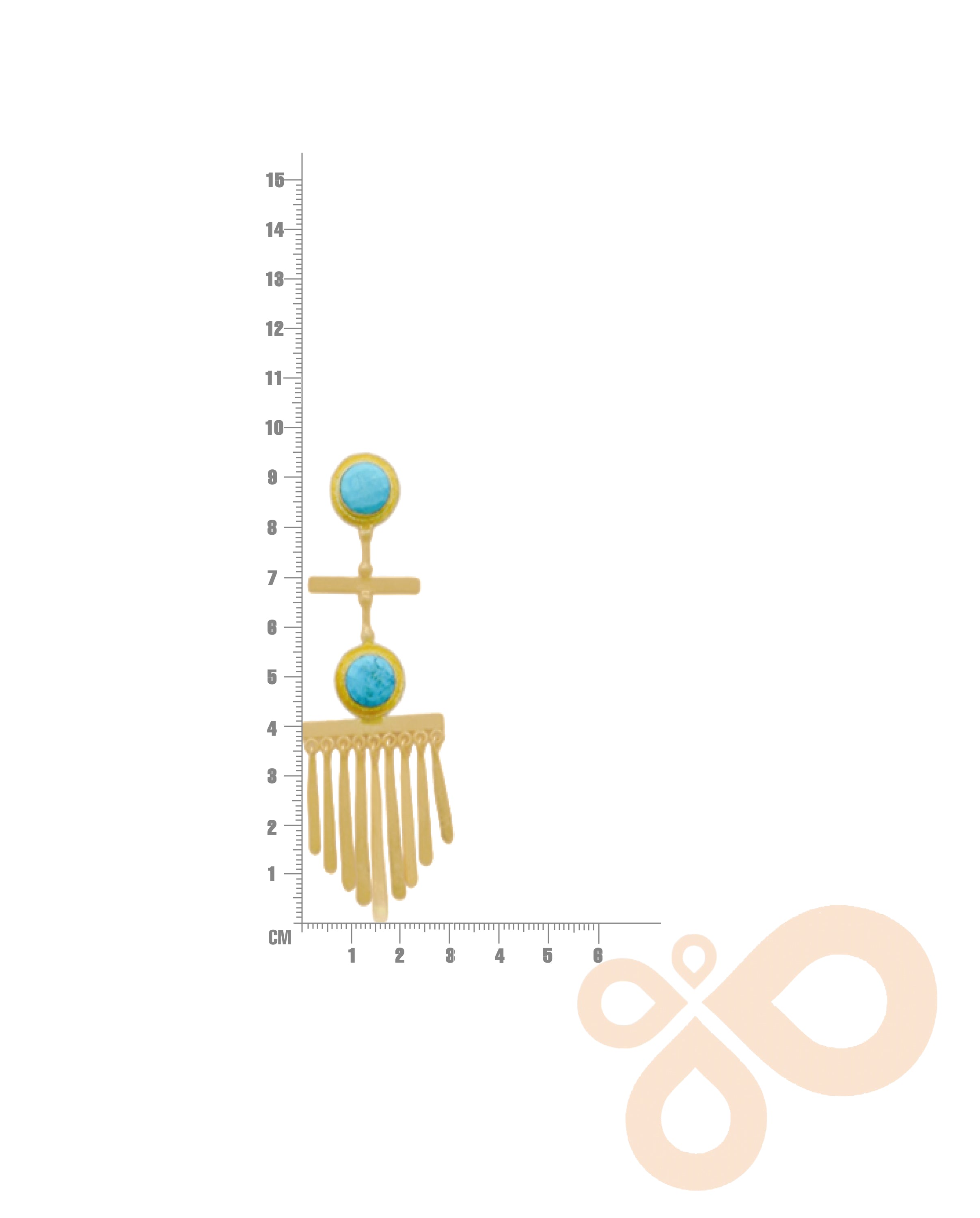 Handmade fringe Earrings 95 mm Height with 18K Gold-Plated Finish