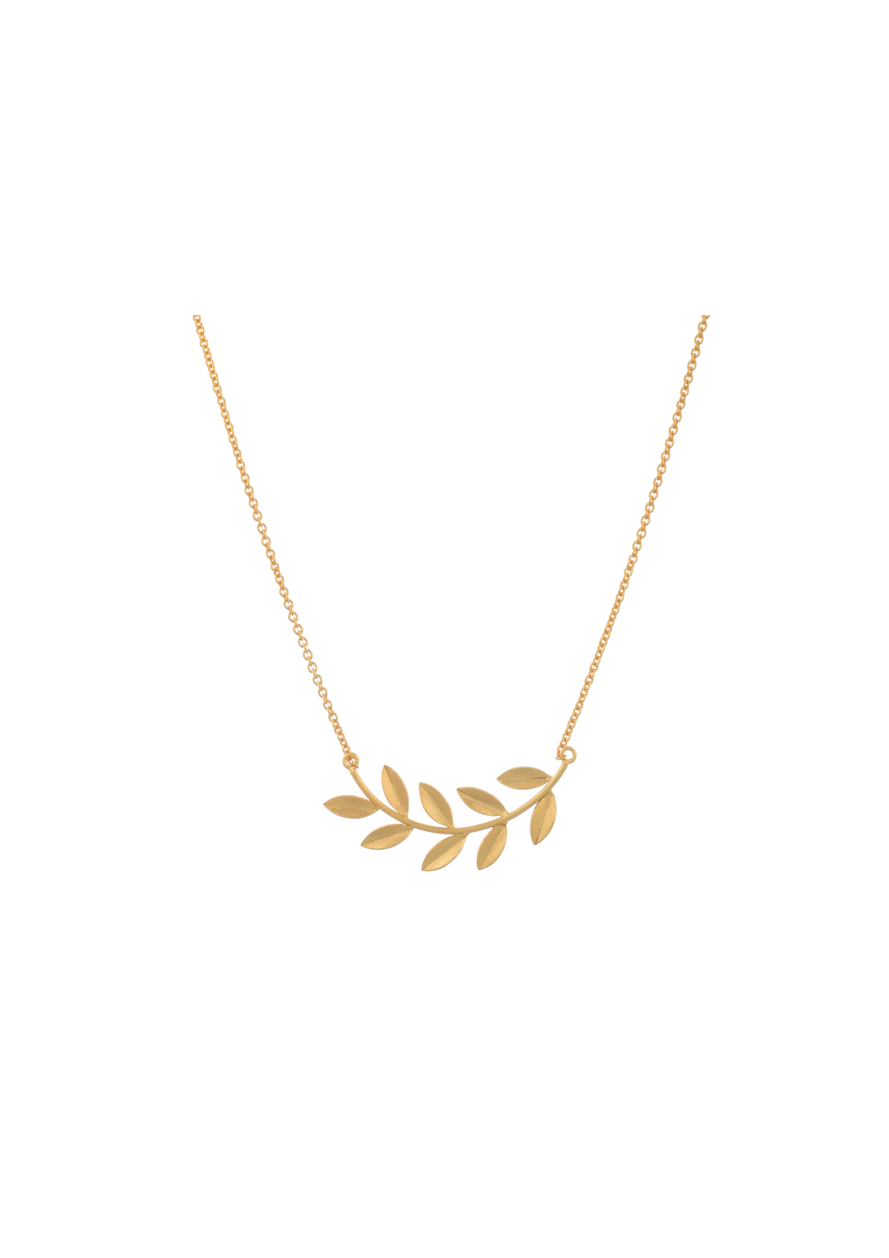 Nature Classic Necklace - Brass with 18K Gold, 21mm x 58mm Pendant