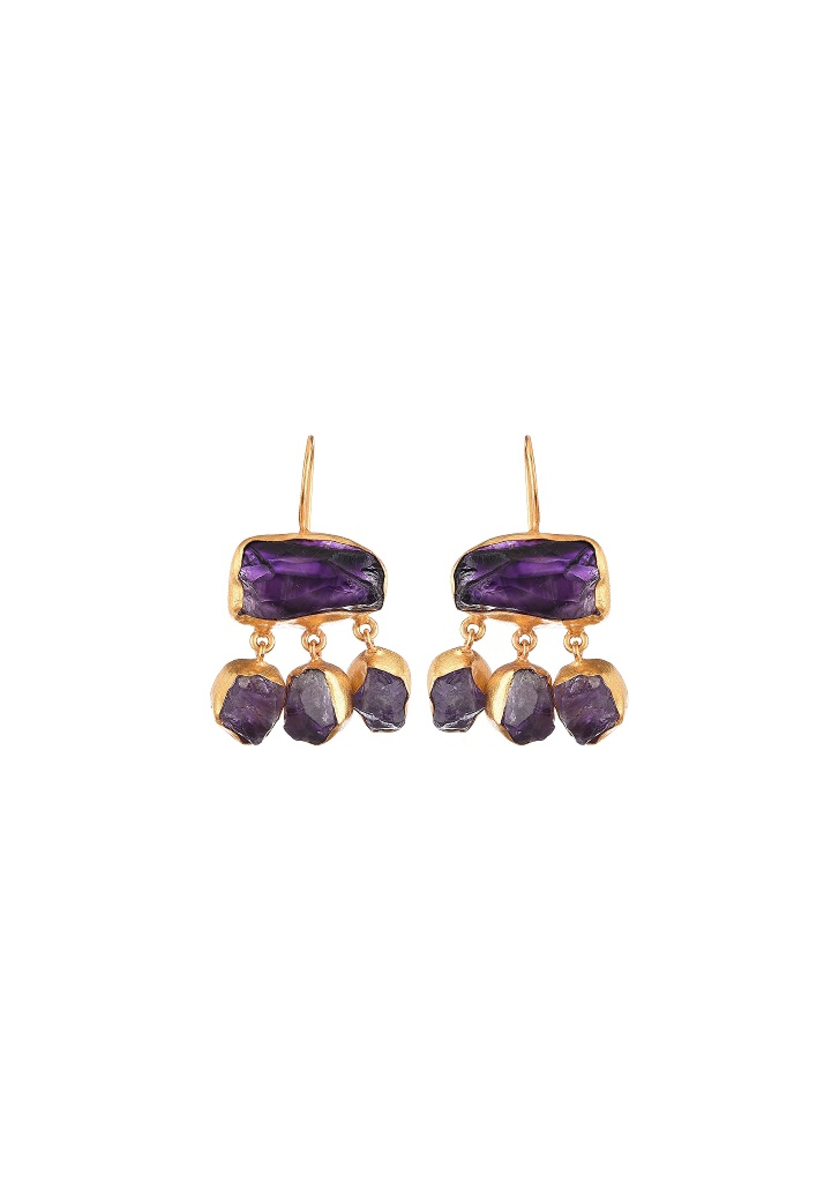 Artisan Stone age Earrings – 45mm Long, Crafted with 18K Gold-Plated Elegance for Traditional Looks