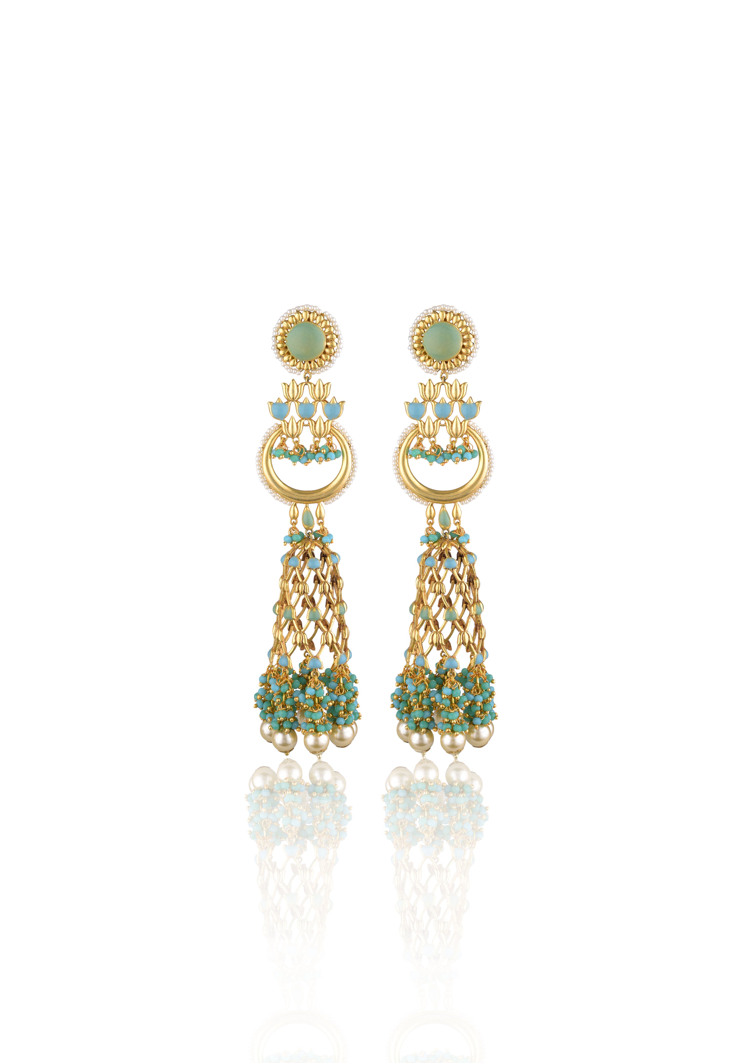 Handmade Jannat Earrings with 22K Gold-Plated Finish For Indian Look